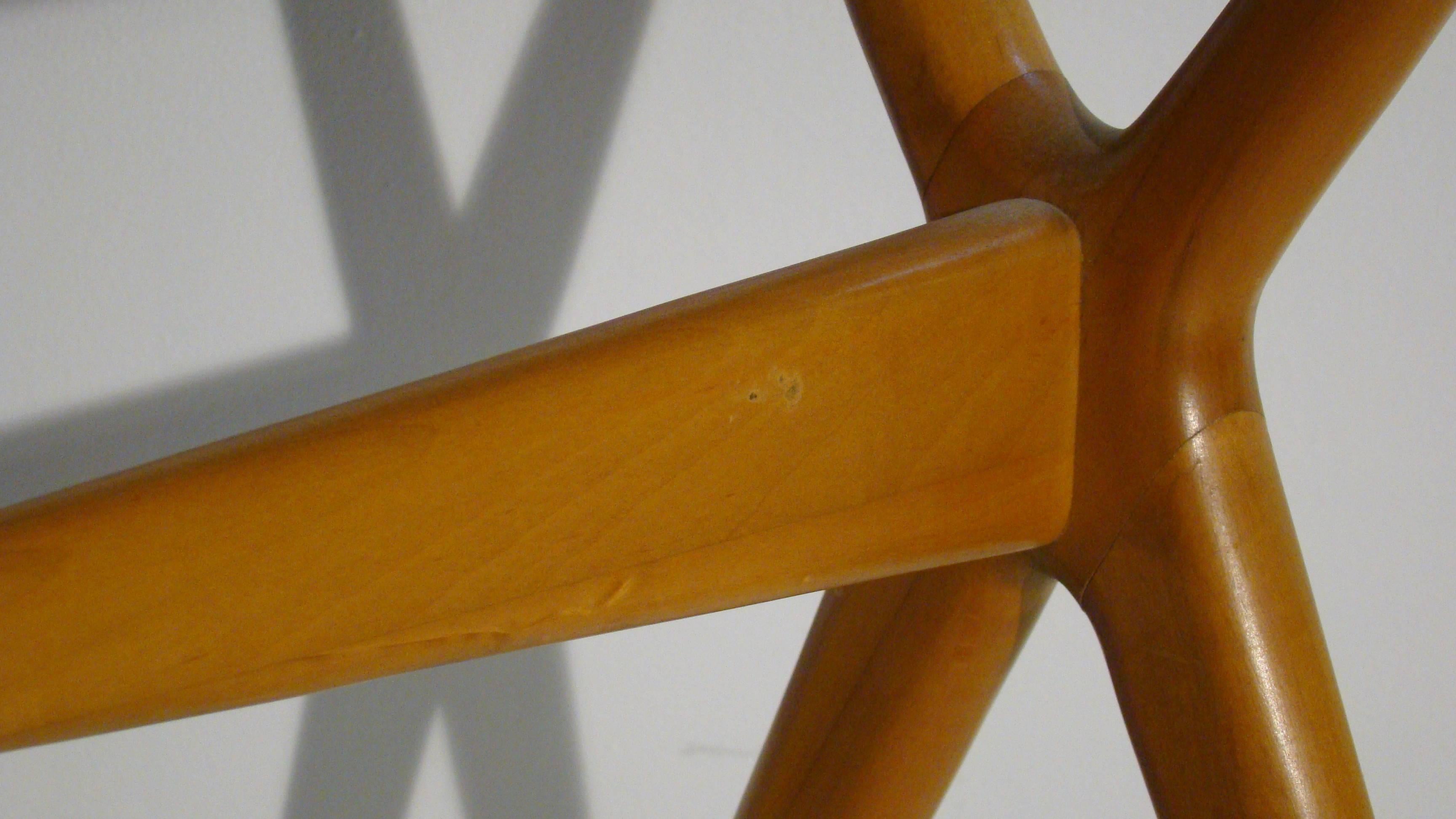 Maple  Scissor Leg Side Table, Server Attributed to Renzo Rutili for Johnson Furniture