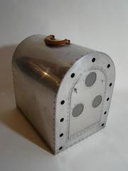 Vintage Machine Age Aluminium Pet Carrier, circa 1940s