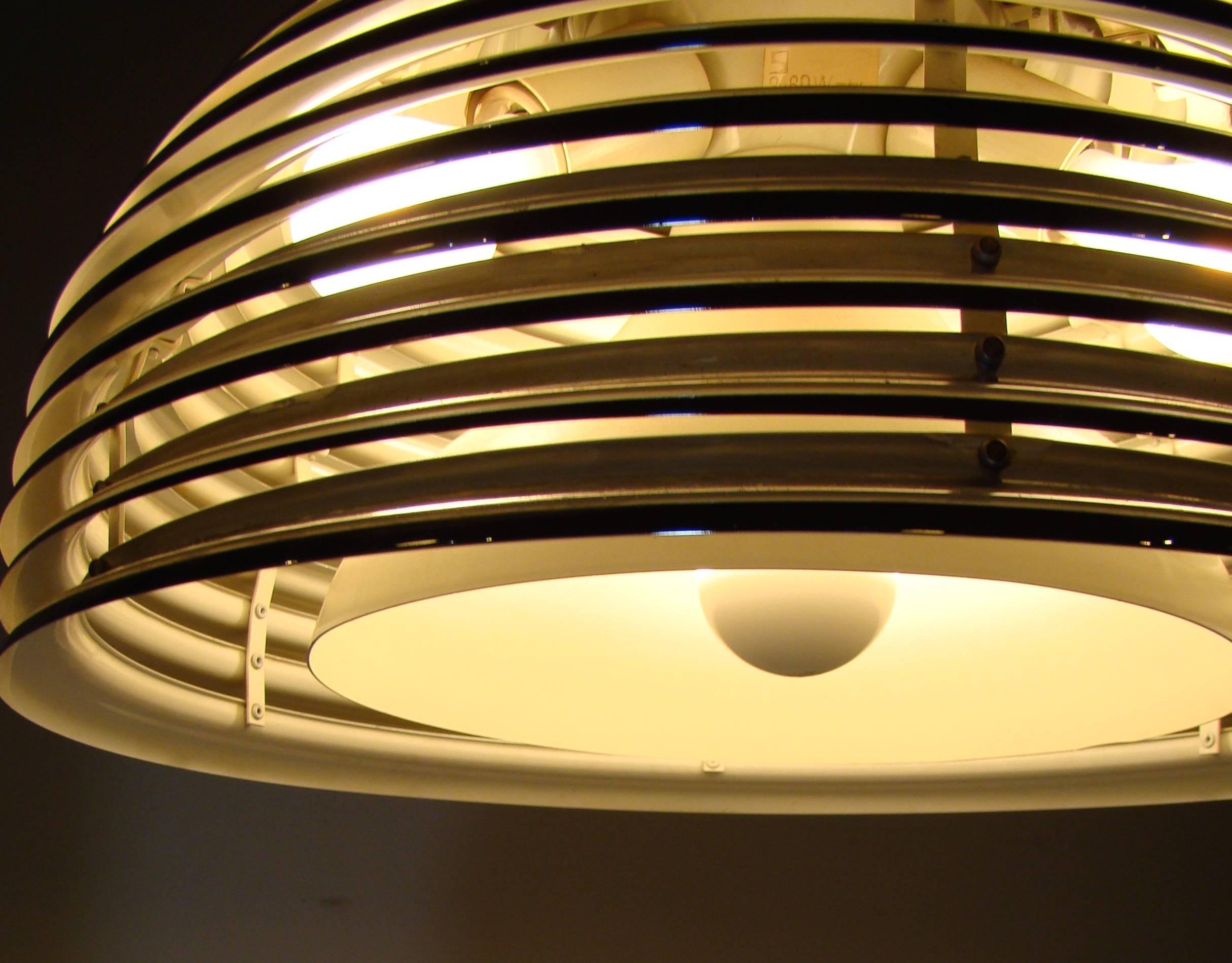 American Modernist Art Deco Style Chrome Beehive Pendant Lamp For Sale