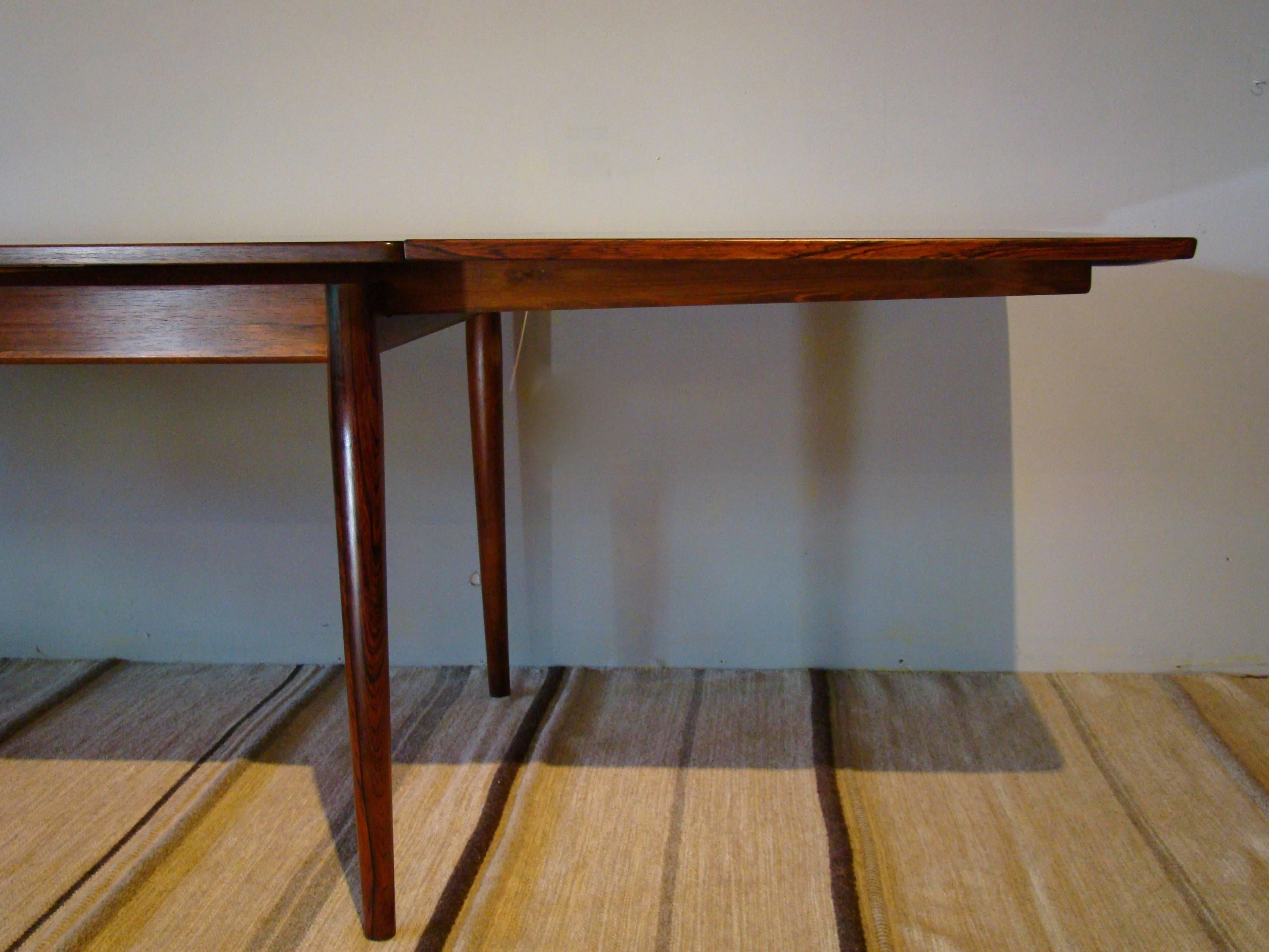 Mid-20th Century Arne Vodder for Sibast Palisander Rosewood Extension Dining Table