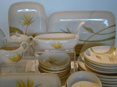 Winfield California Pottery 66 Pieces Set "Bird of Paradise" Tableware