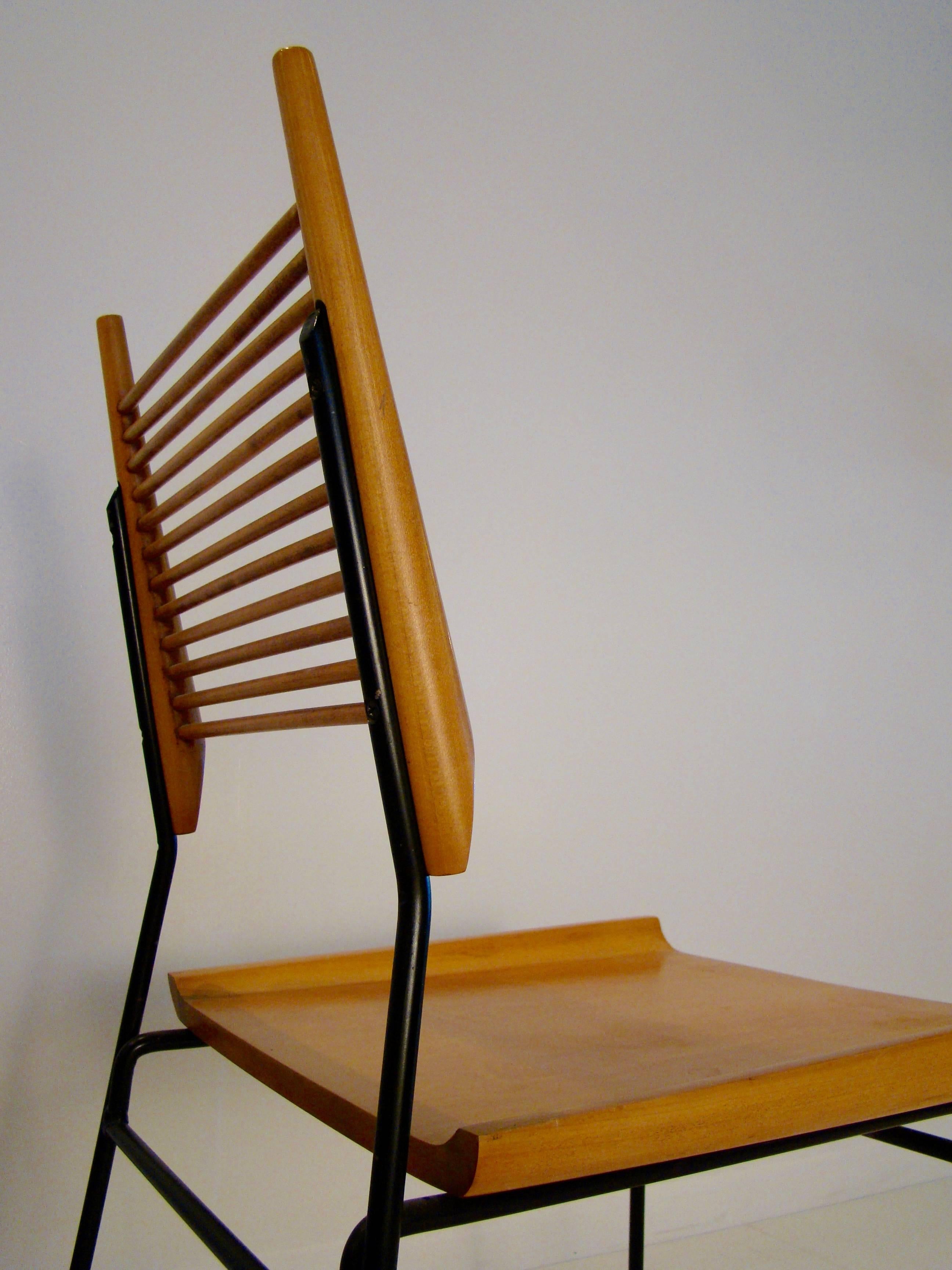 Paul McCobb Set of Six Sculptural Shovel/Ladder Back Chairs, circa 1950s 2