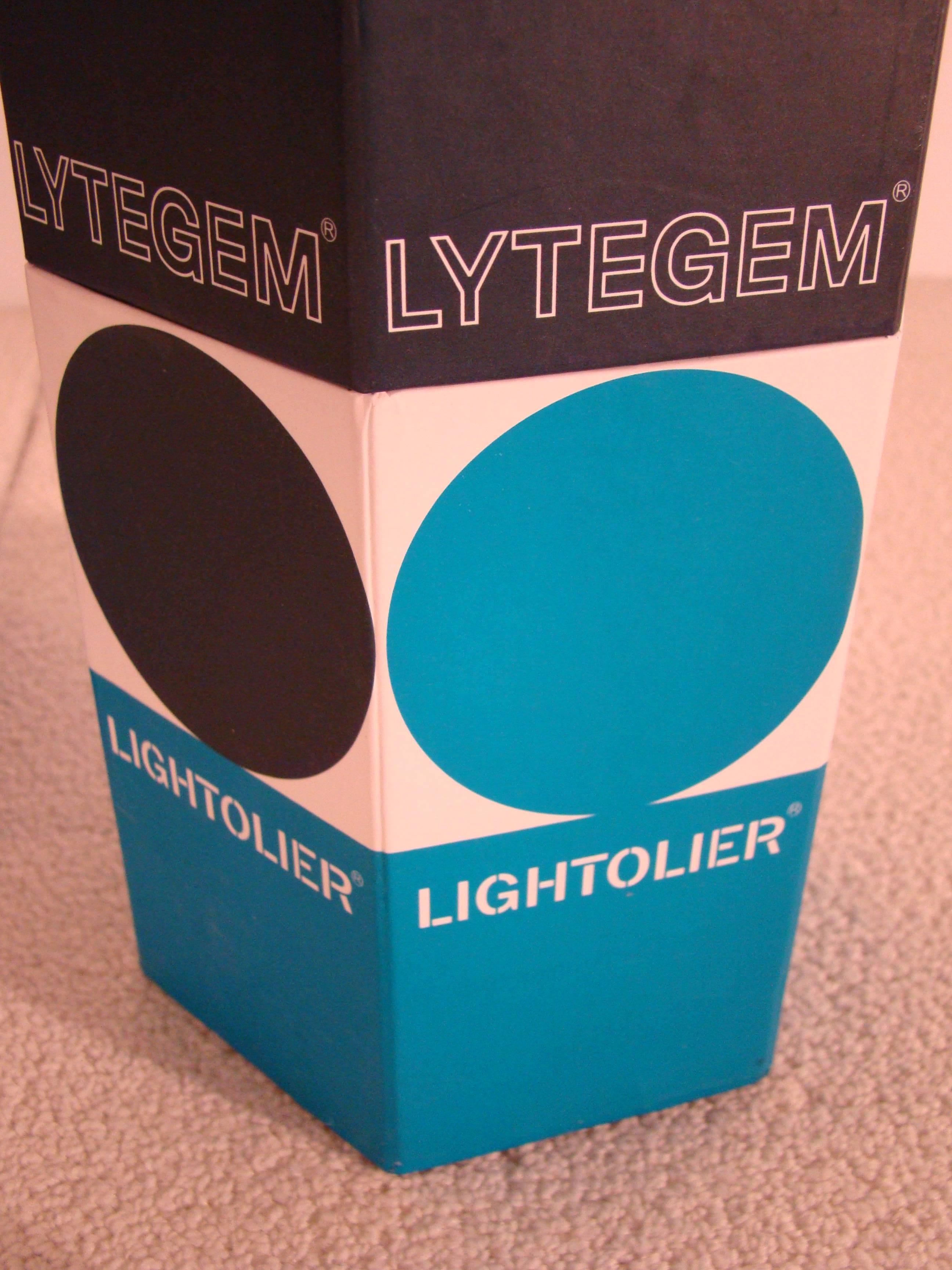 Michael Lax Lytegem Lightolie, Pair of Telescopic Eyeball Tasks Lamps in Box For Sale 2