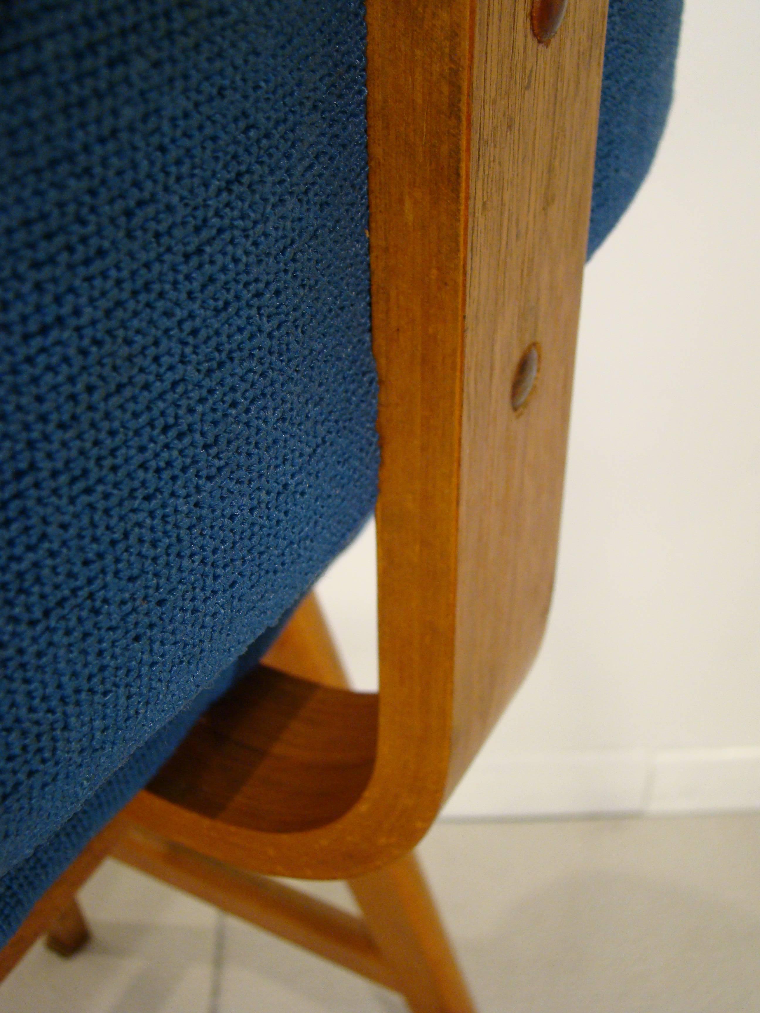 Set of Four Danish Teak Bentwood Counter Height Barstools 2
