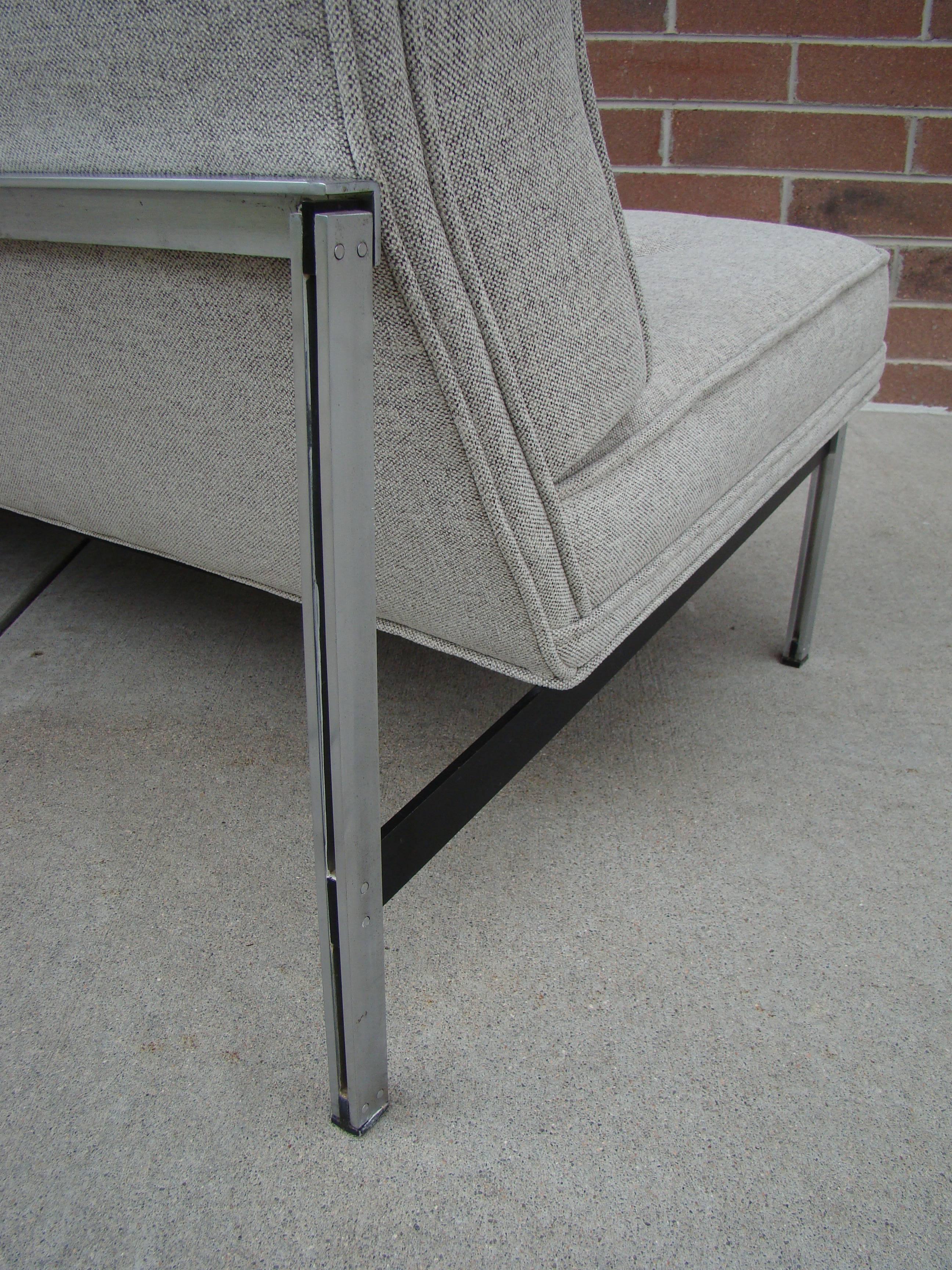 American Florence Knoll 'Parallel Bar' Two-Seat Armless Sofa for Knoll Associates 'USA'