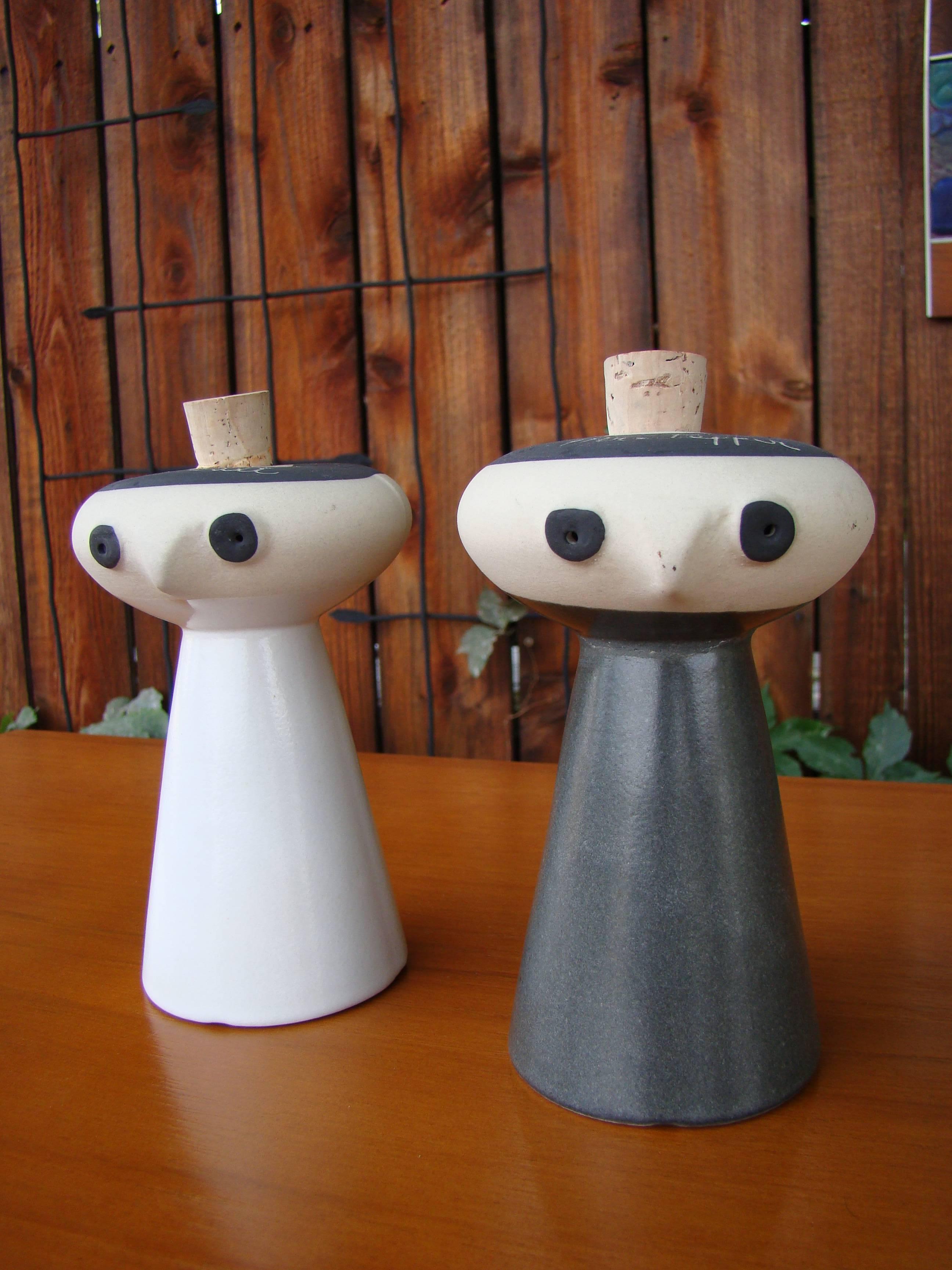 Mid-Century Modern Salt and Pepper Service by David Gil for Bennington Potters, USA