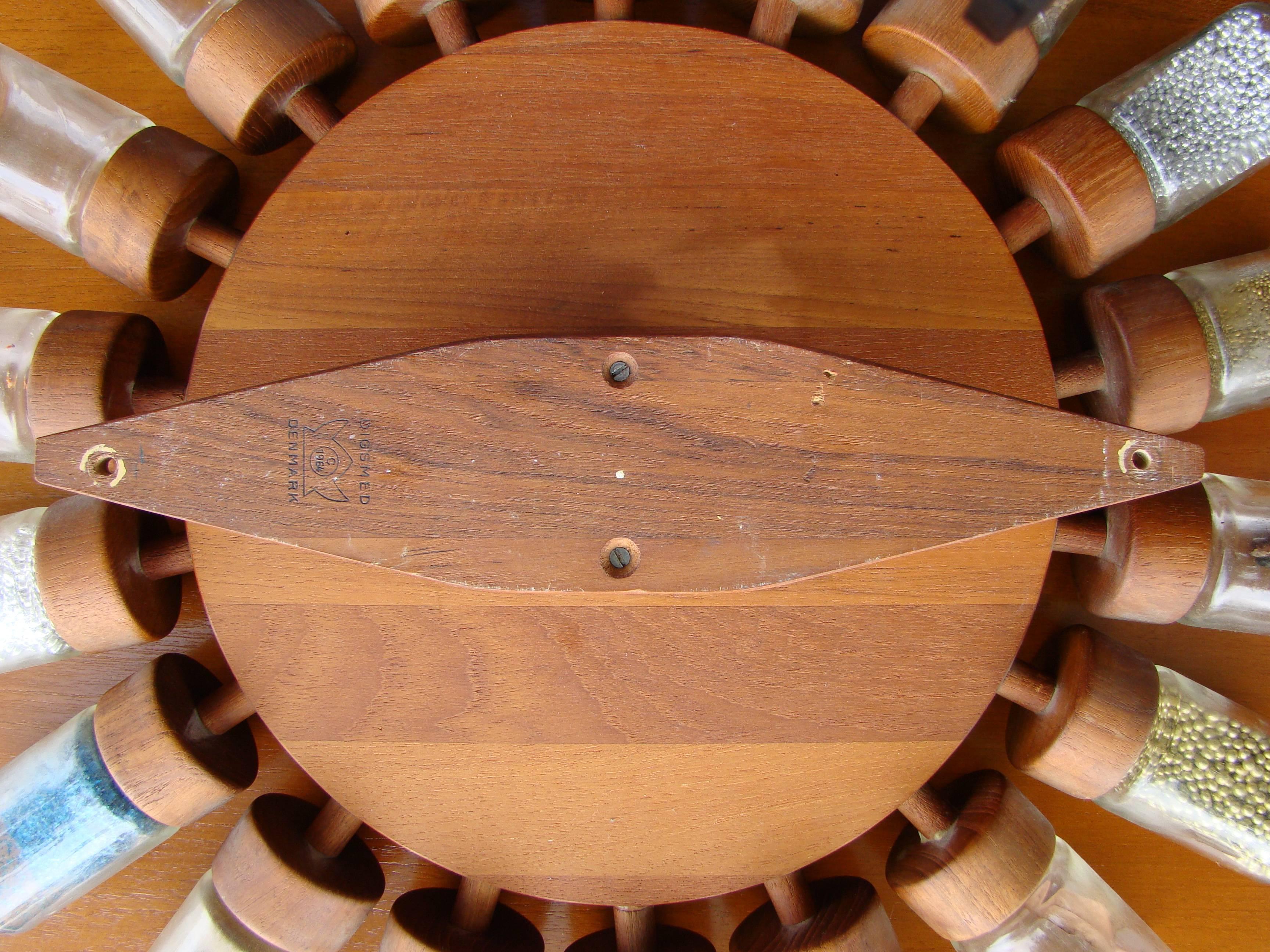 Mid-20th Century Danish Modern Teak Wall Mount Spinning Spice Rack by Digsmed, Denmark, 1964 For Sale