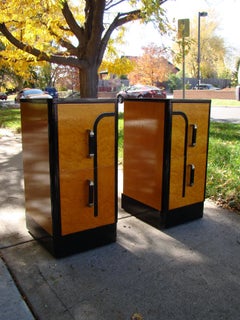 Art Deco Machine Age Style Pair of Nightstands or Side Tables