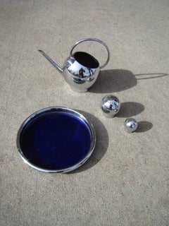 Russel Wright for Chase Art Deco Chrome, Glass Pancake and Corn Set, circa 1930s