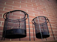 1950s Maurice Duchin Metal Waste Baskets, Pair