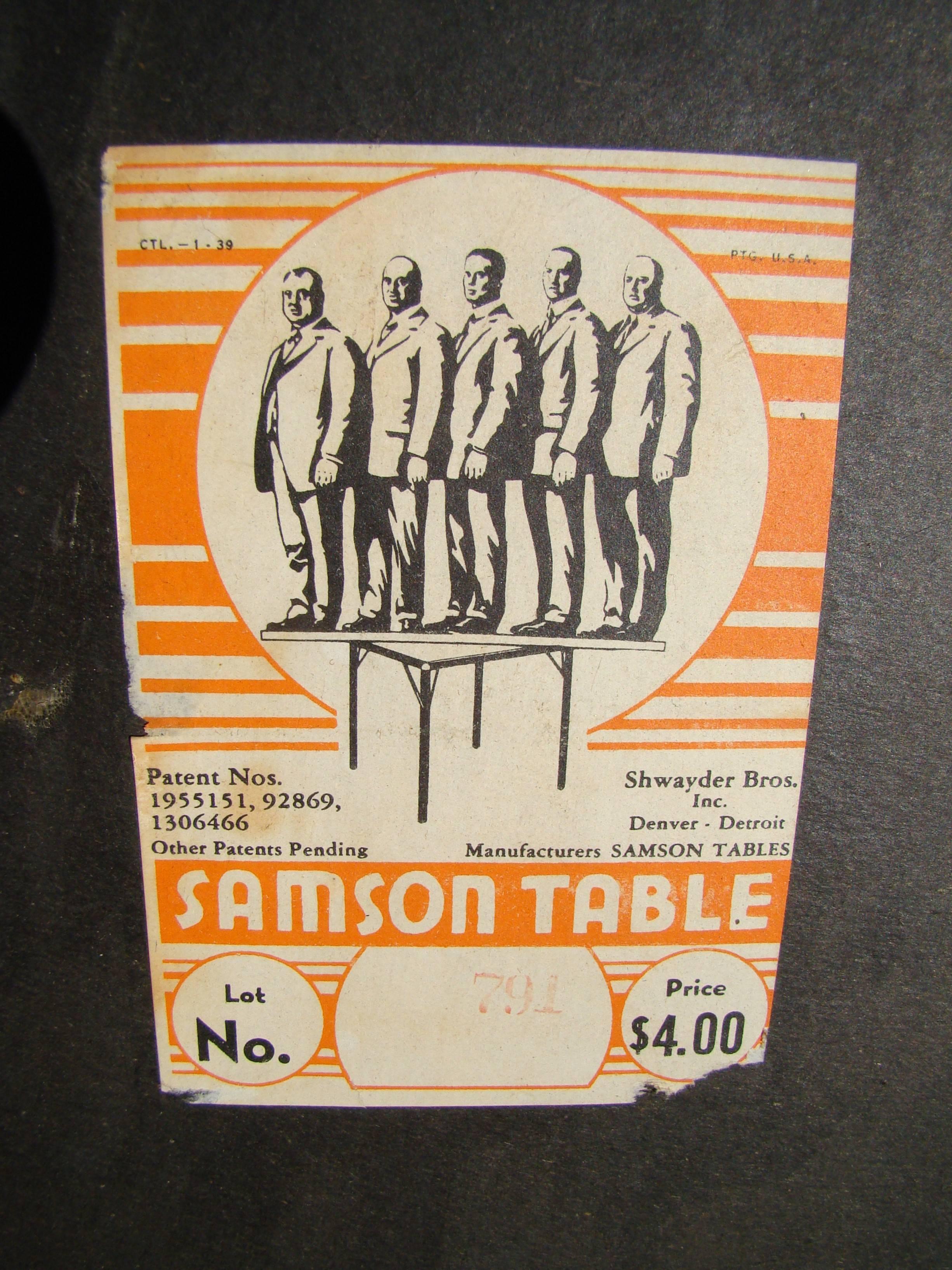 Art Deco Machine Age 1939 San Francisco Worlds Fair Souvenir Samson Table/ Art In Fair Condition For Sale In Denver, CO