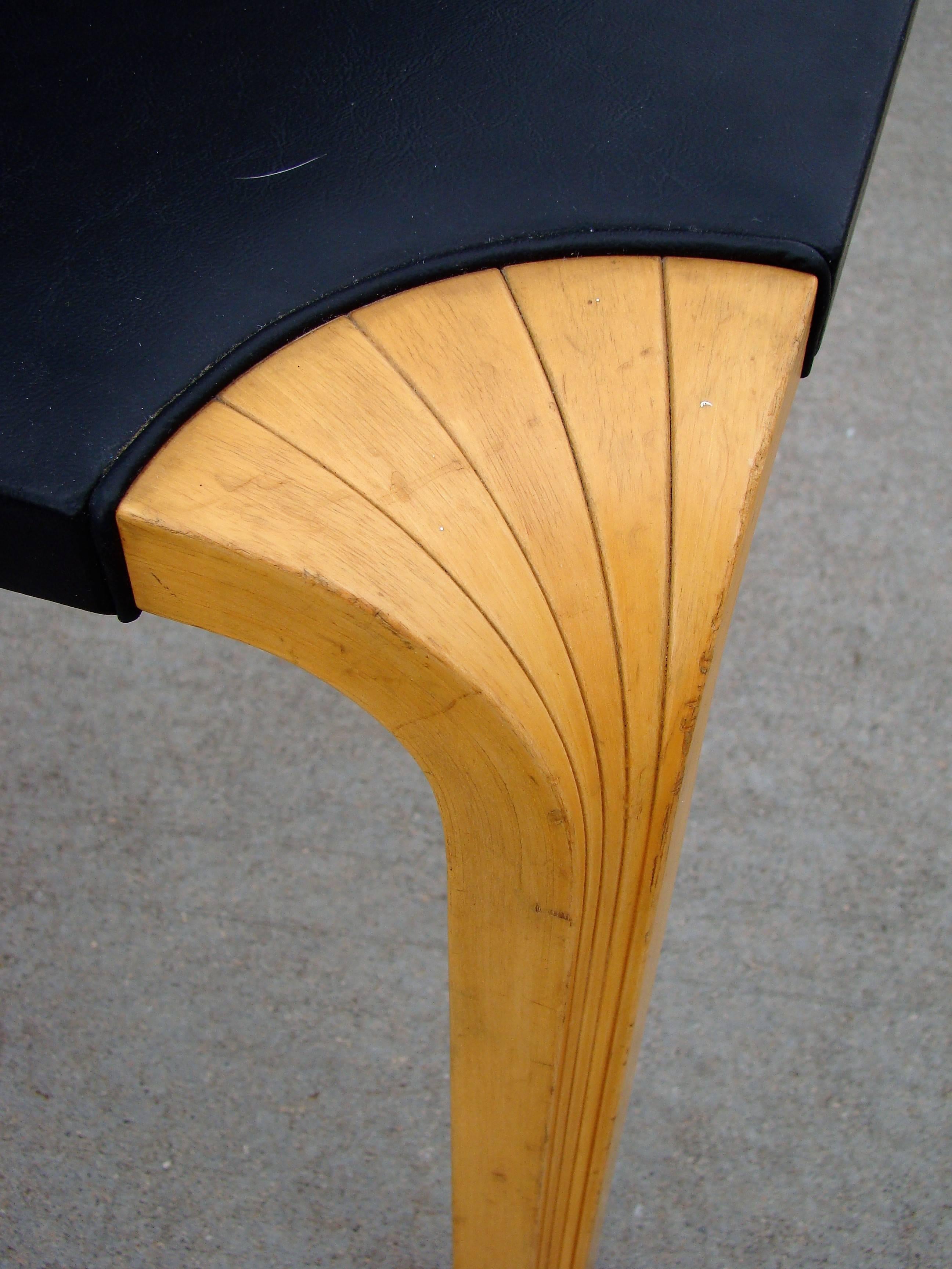 Simple and exquisite, the 'fan leg' stool is constructed from birch and leather. Each of the triple legs are first bent and formed, then cut into five individual slices that are fanned-out and re-assembled into the unique form. A quiet testimony to