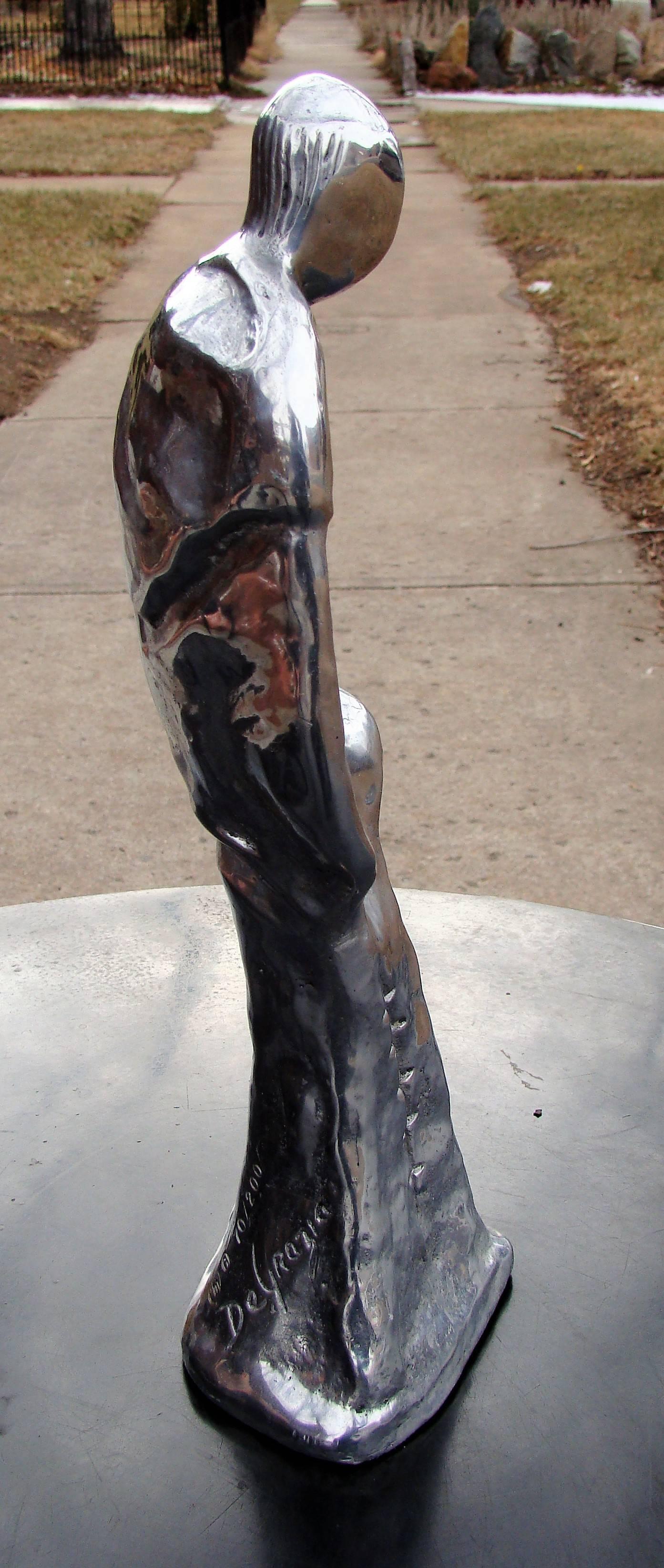 American Modernist Abstract Figural signed Nambe Sculpture 