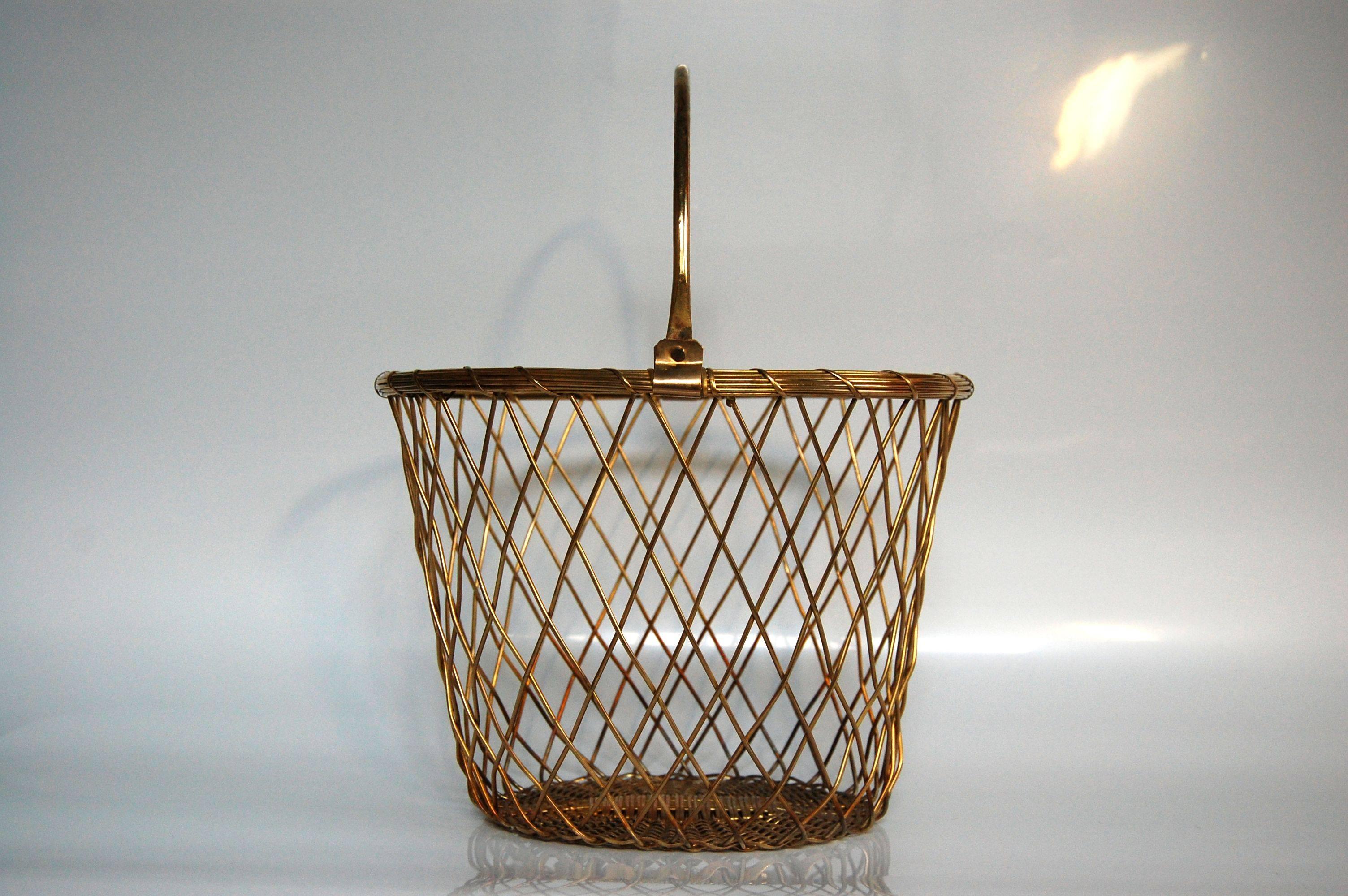 1930s French Brass Wire Basket with Handle at 1stDibs brass basket