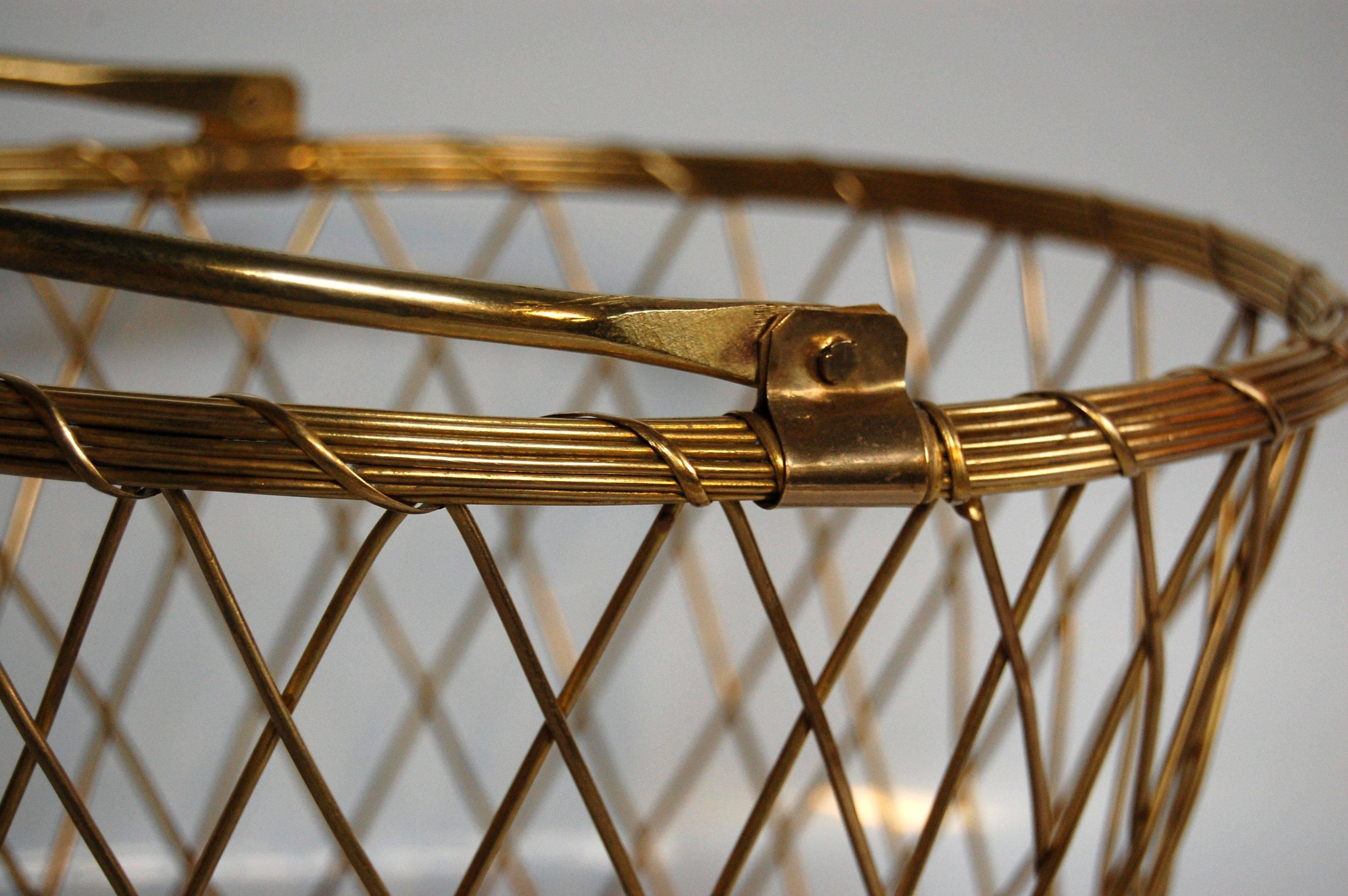 1930s French Brass Wire Basket with Handle at 1stDibs brass basket