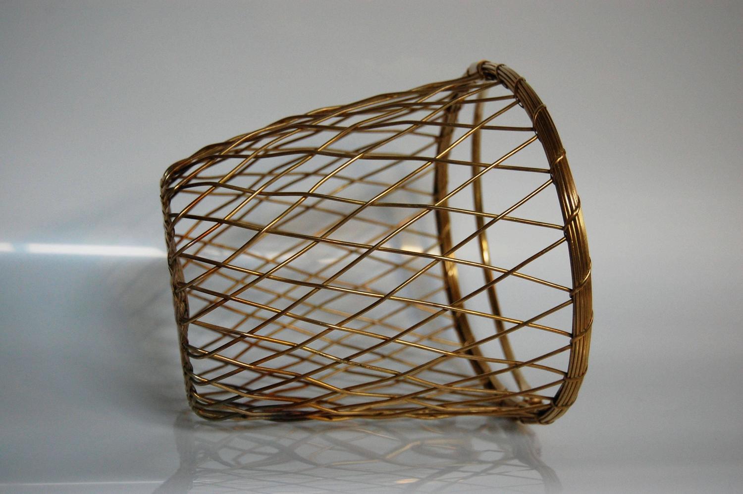 1930s French Brass Wire Basket with Handle at 1stdibs