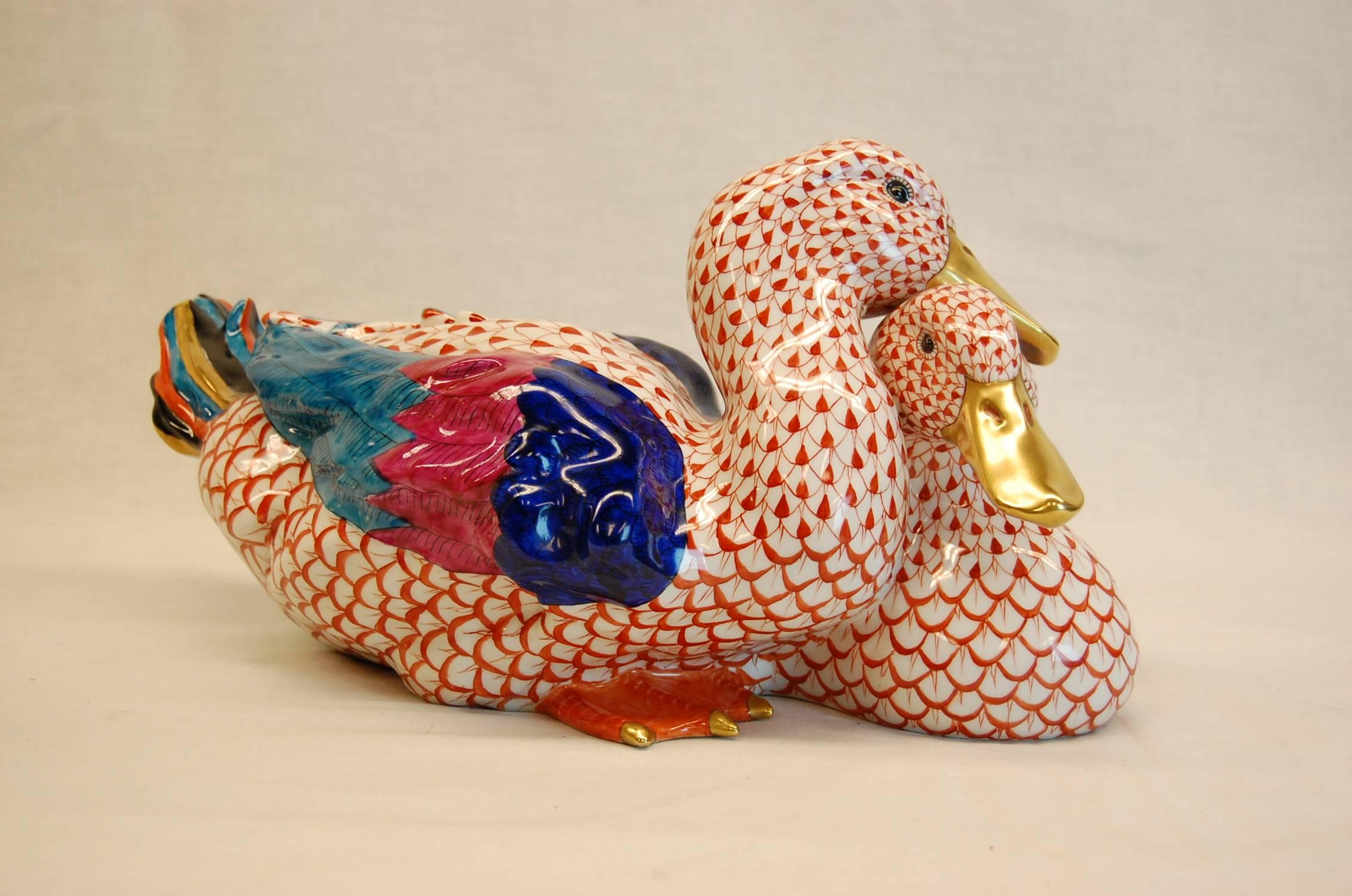 Ducks in mint condition, in Vieux Herend pattern, priced to sell quickly, circa 1995!