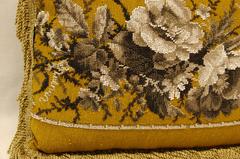 Victorian Needlepoint and Glass Beaded Pillow Cover