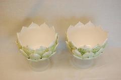 Pair of Modern Porcelain Bowls in the Form of an Artichoke