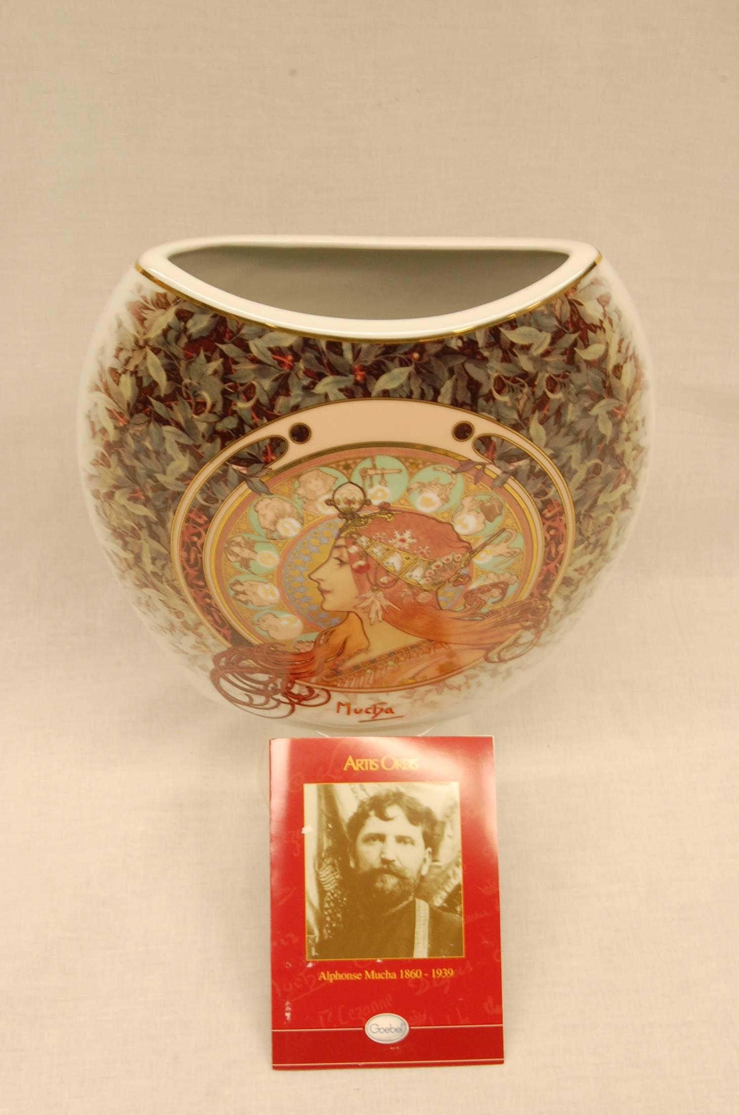 Alphonse Mucha (1860-1939) pattern: Artis-Orbis Alphonse Mucha by Goebel [Co Goemisgaomu], these are very rare and included are the original boxes and “Certificates of Authenticity”. Available serial #'s 1824; 1827; 1845; 1852; 1867; 1875. 