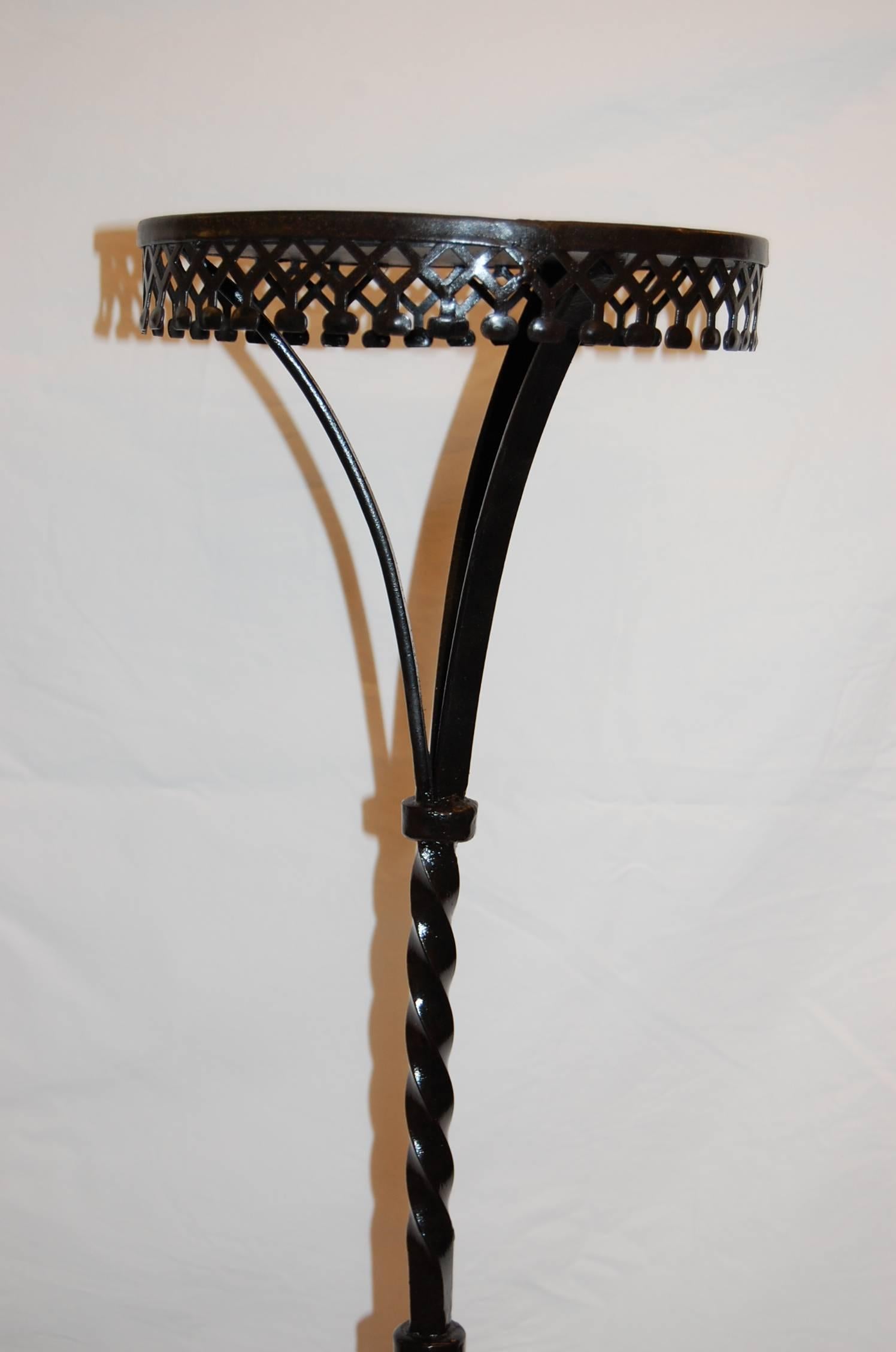Hand-Crafted Pair of Wrought Iron Pedestals