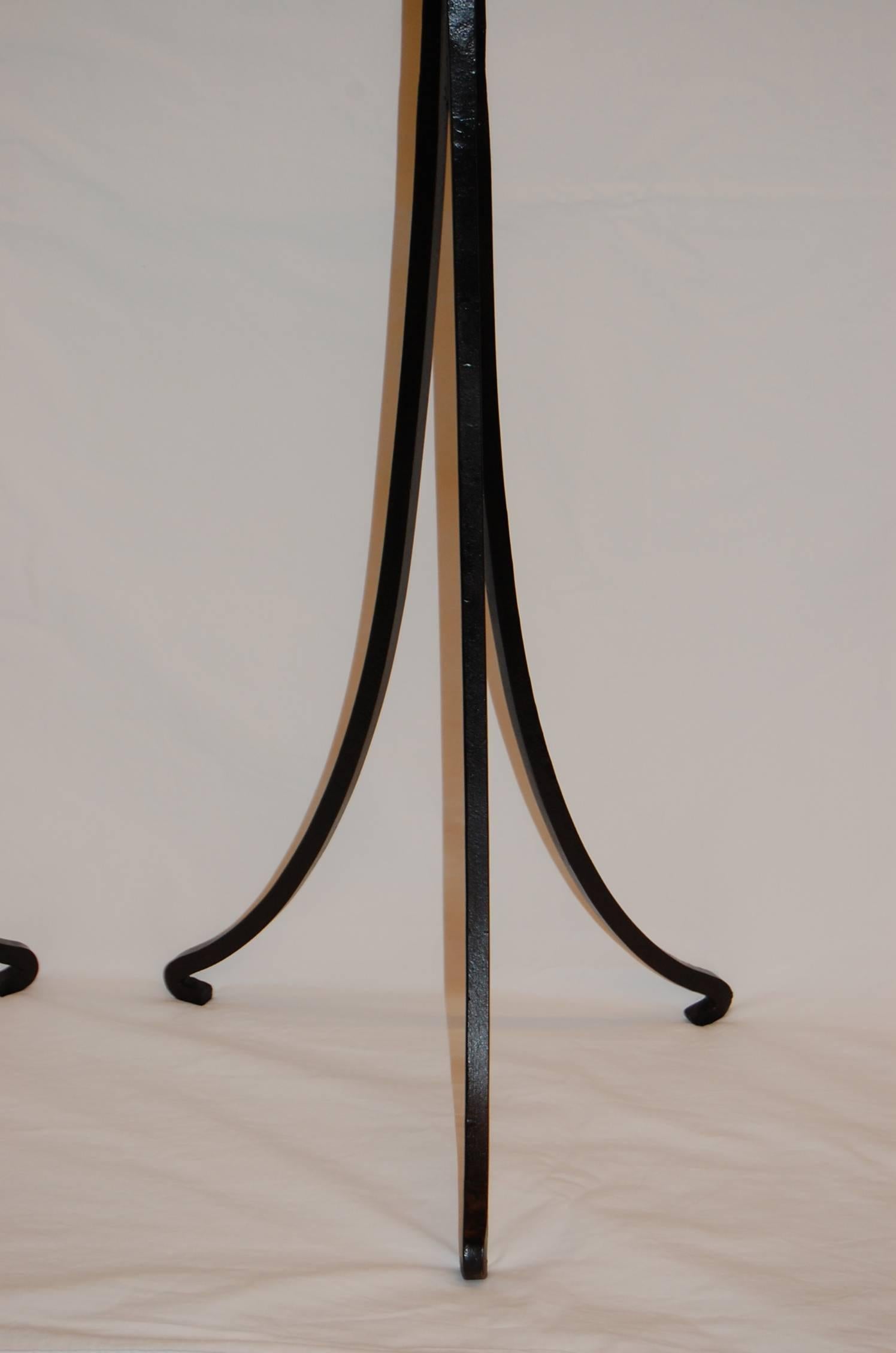 Pair of Wrought Iron Pedestals In Excellent Condition In Pittsburgh, PA