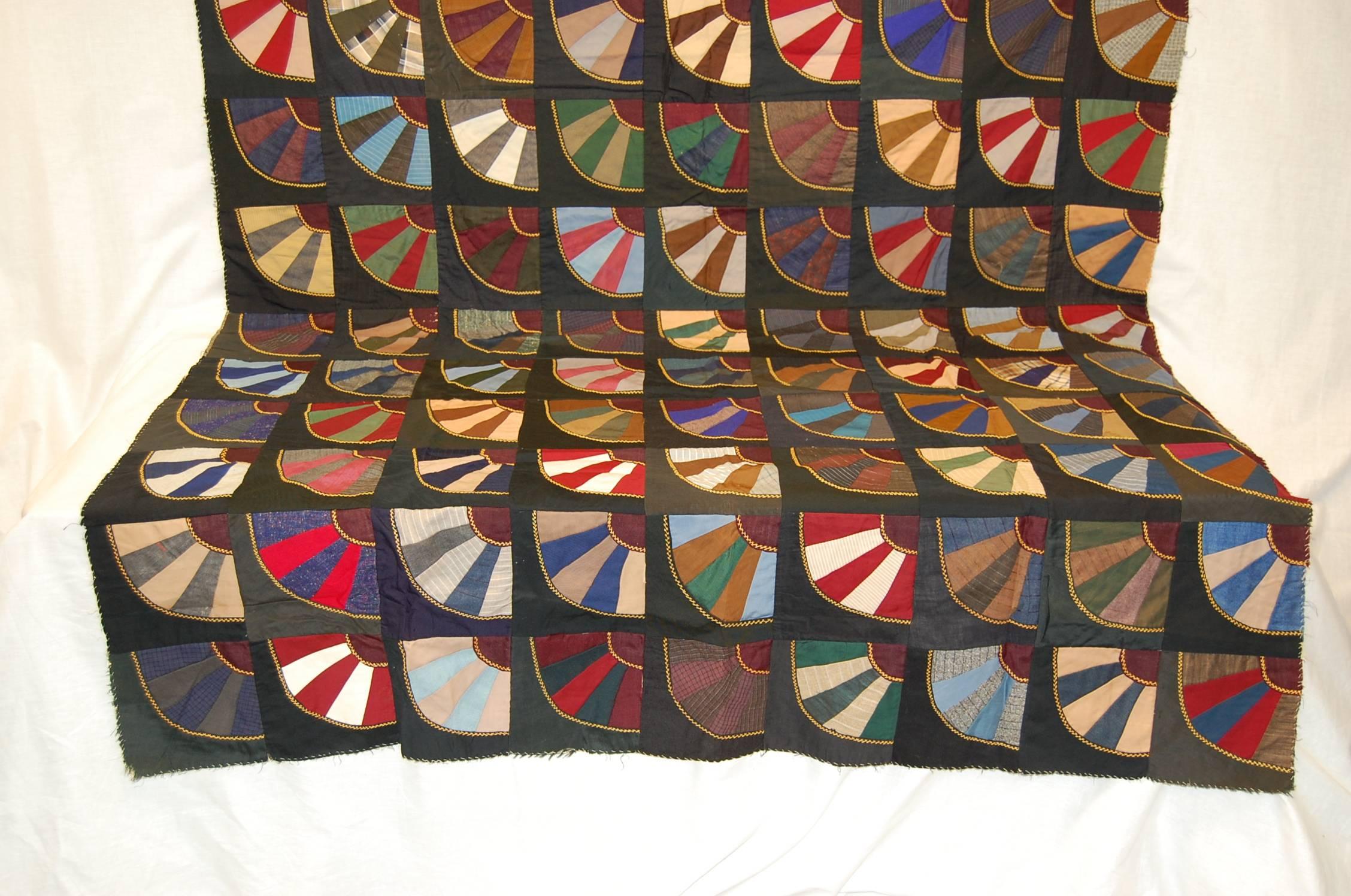 Hand-Crafted American Cotton Quilt, circa 1900