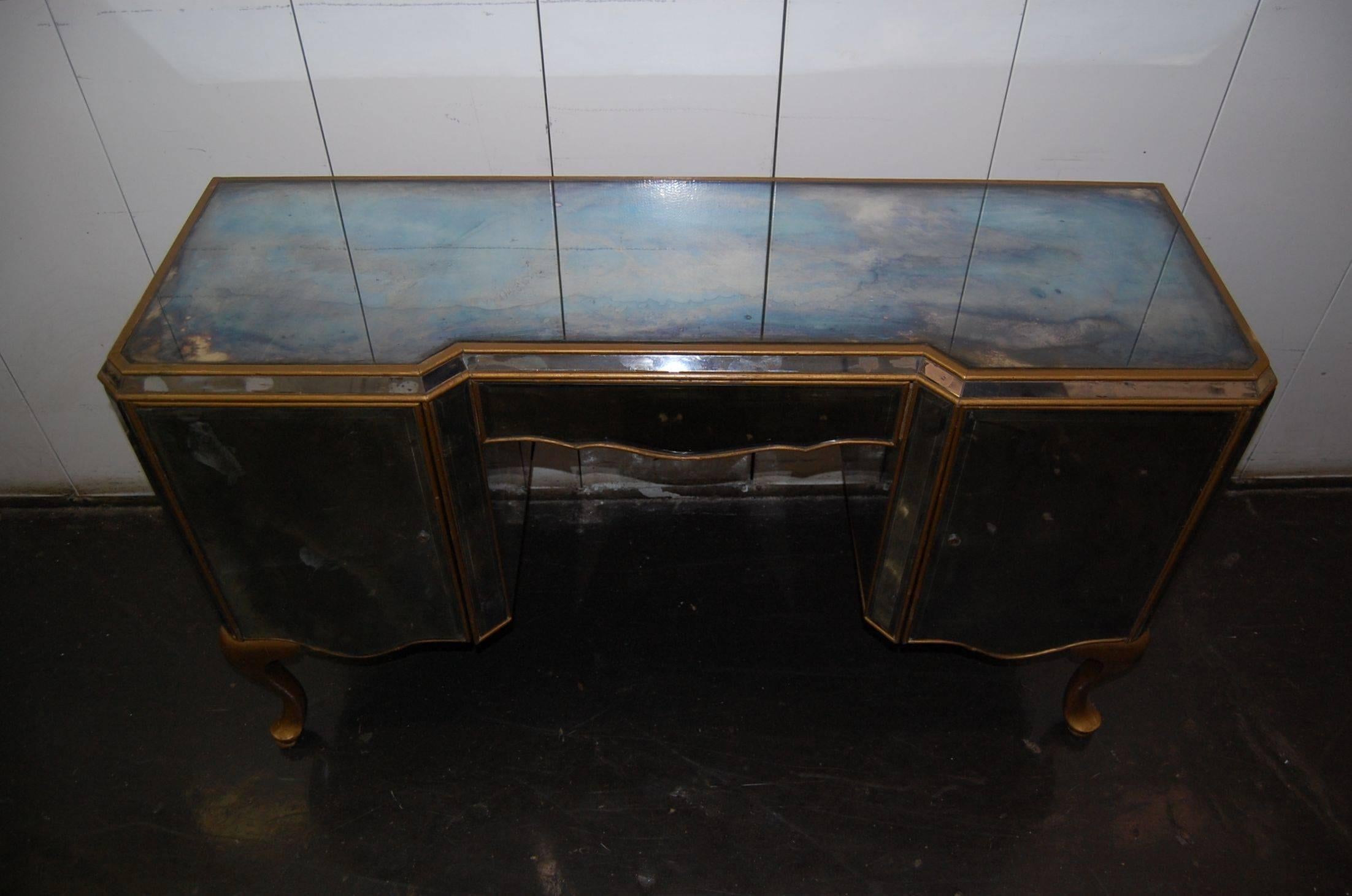 dressing table with metal legs