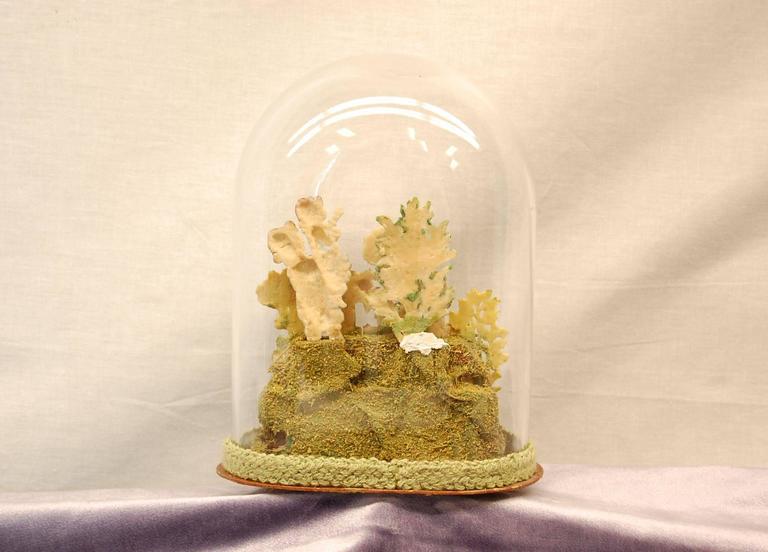 Unknown Early 19th Century Composition Diorama under Glass Dome For Sale