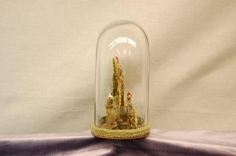 Early 19th Century Composition Diorama under Glass Dome For Sale 1