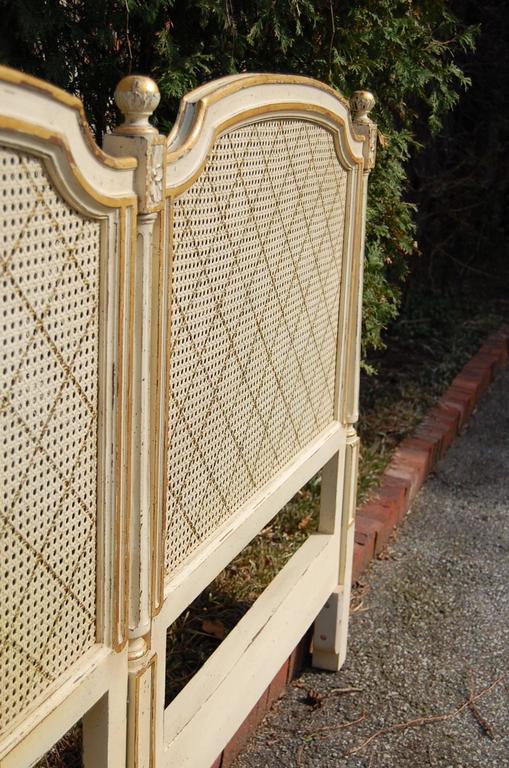 Louis XVI Style KingSize Headboard with Caned Inserts by Louis Solomon