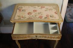 Louis XV French Dressing Table with Three Drawers in Original French Gray Paint