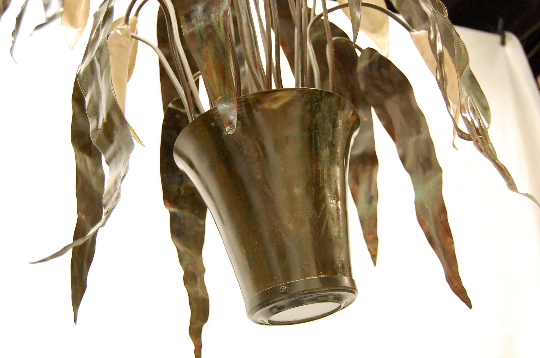 American Original Garland Faulkner Copper Enameled Chandelier For Sale