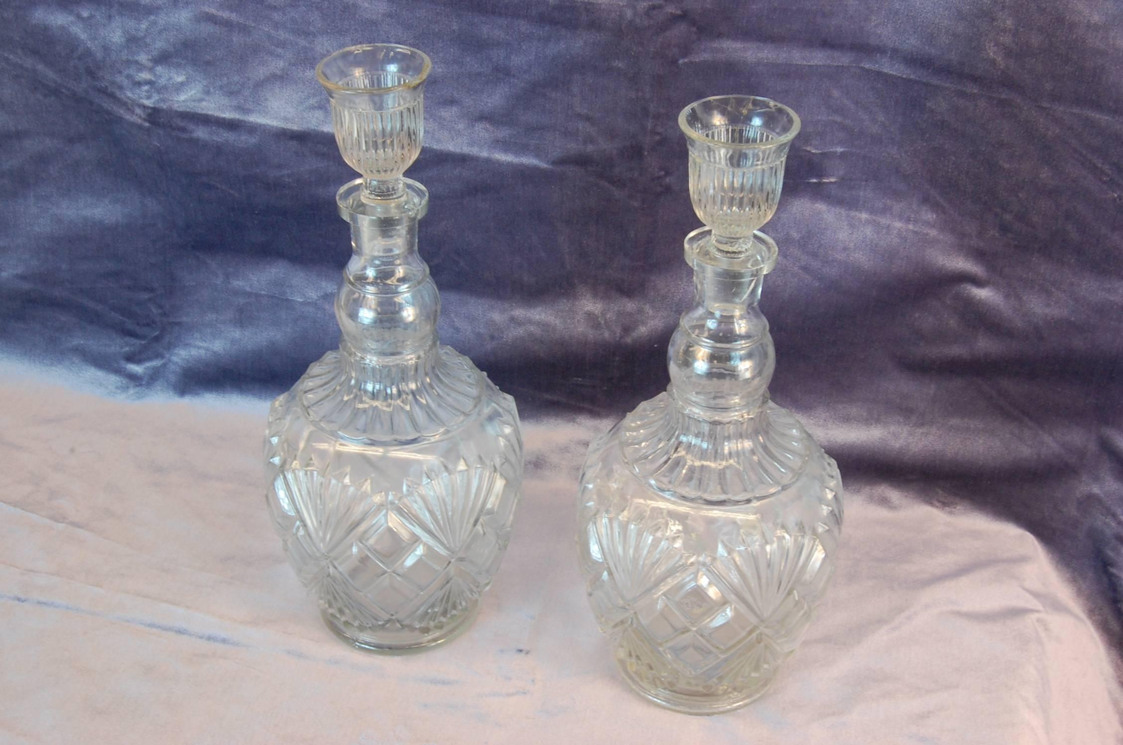 pressed glass decanter