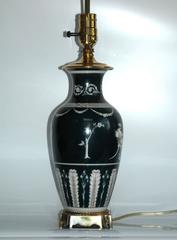 Early 20th Century Cobalt Blue Porcelain Vase Wired as a Lamp