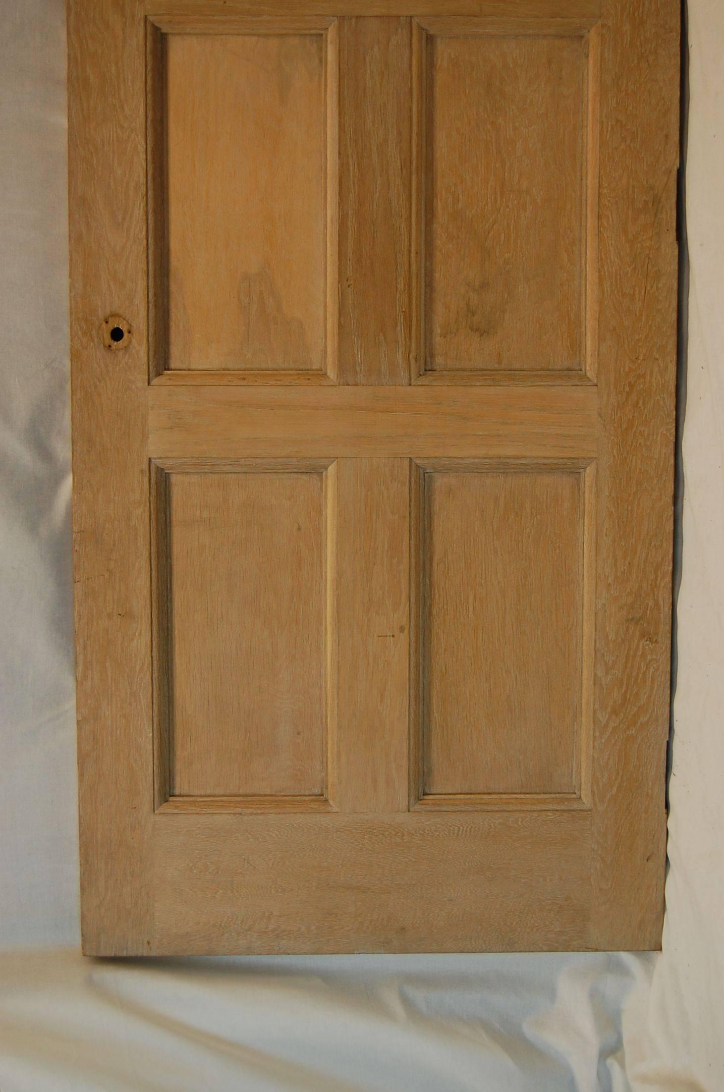 American Colonial Solid Oak Recessed Panelled Door, circa 1926