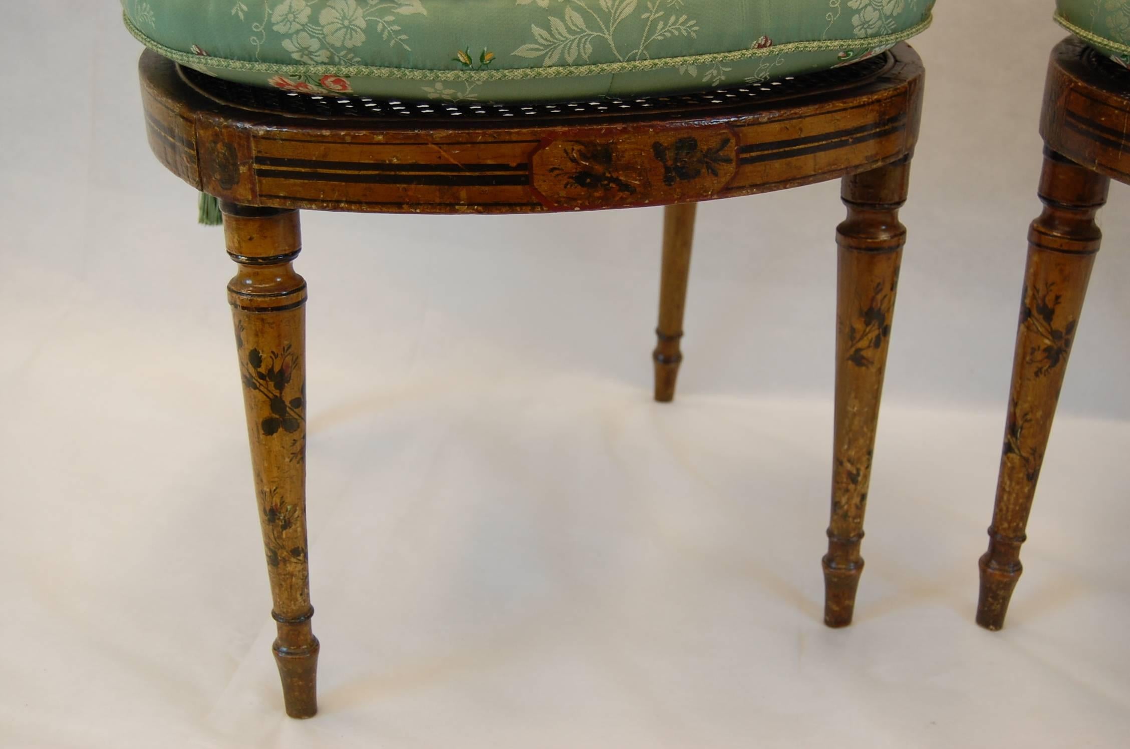 Pair of Early 19th Century English Chairs with Cane Seats, circa 1800 3