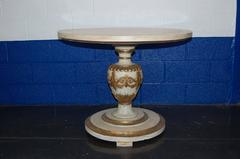 Mid-20th Century Painted Italian Table with Carved Urn Column and Gold Accents