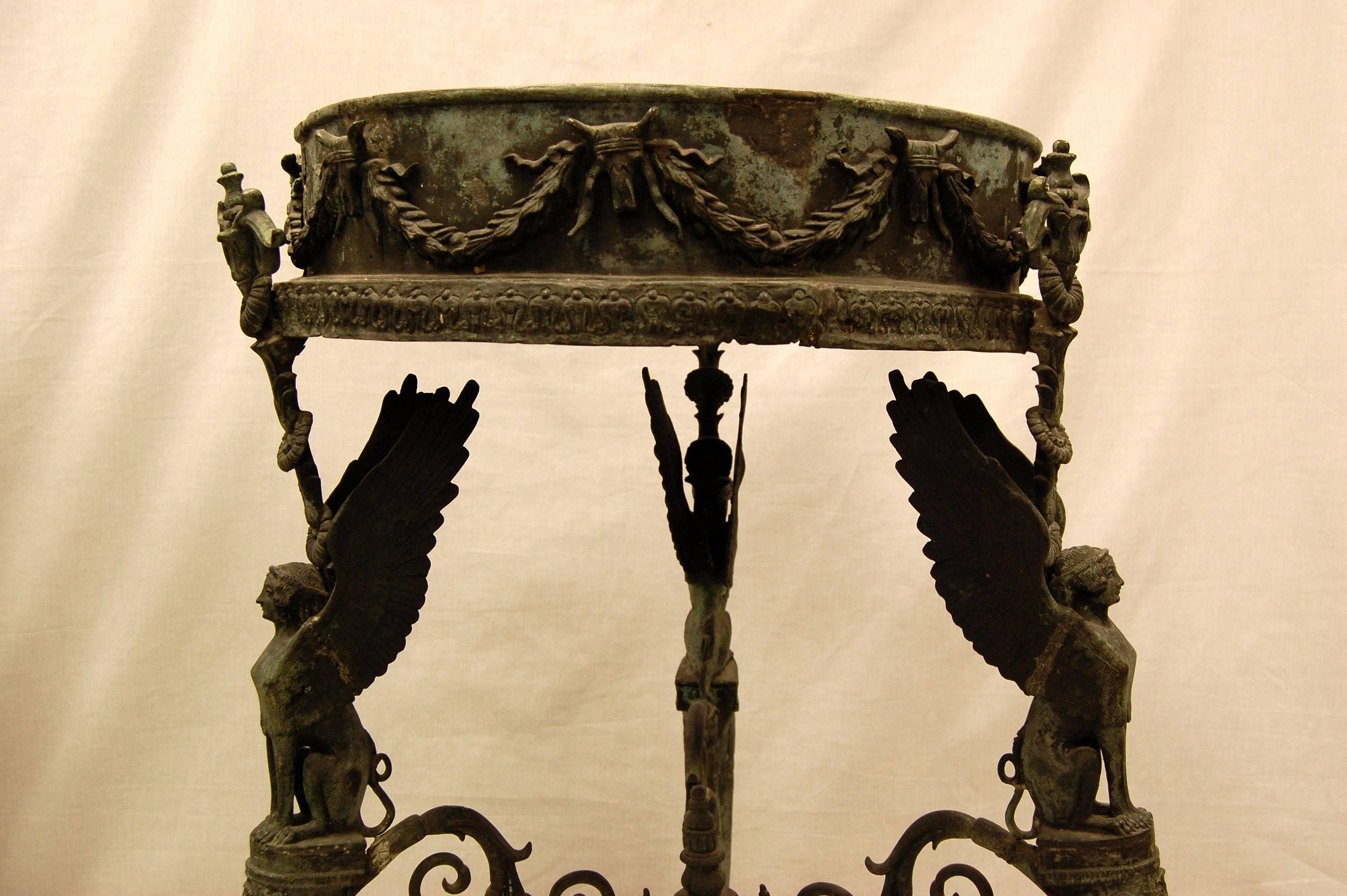 Italian Two Grand Tour Bronze Athéniennes or Stands Dated, 1903 For Sale