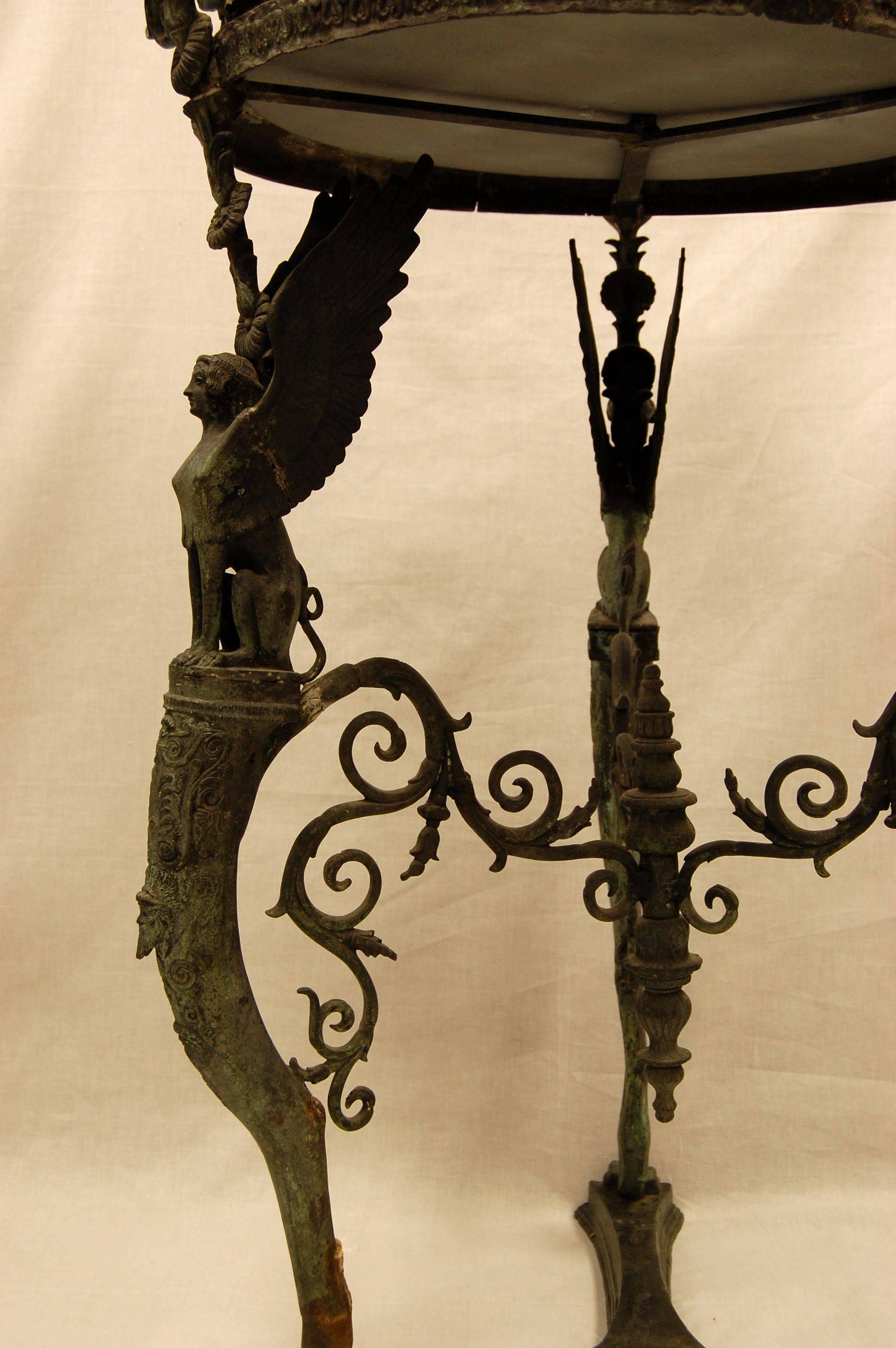 Cast Two Grand Tour Bronze Athéniennes or Stands Dated, 1903 For Sale