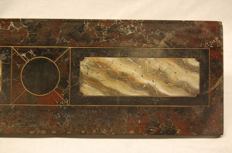 Victorian Era Slate Table Top with Original Faux Marble Painted Finishes For Sale at 1stdibs
