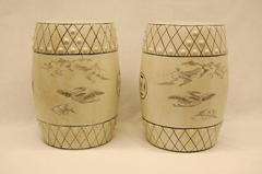 Pair of Early 20th Century Chinese Decorated Porcelain Garden Seats