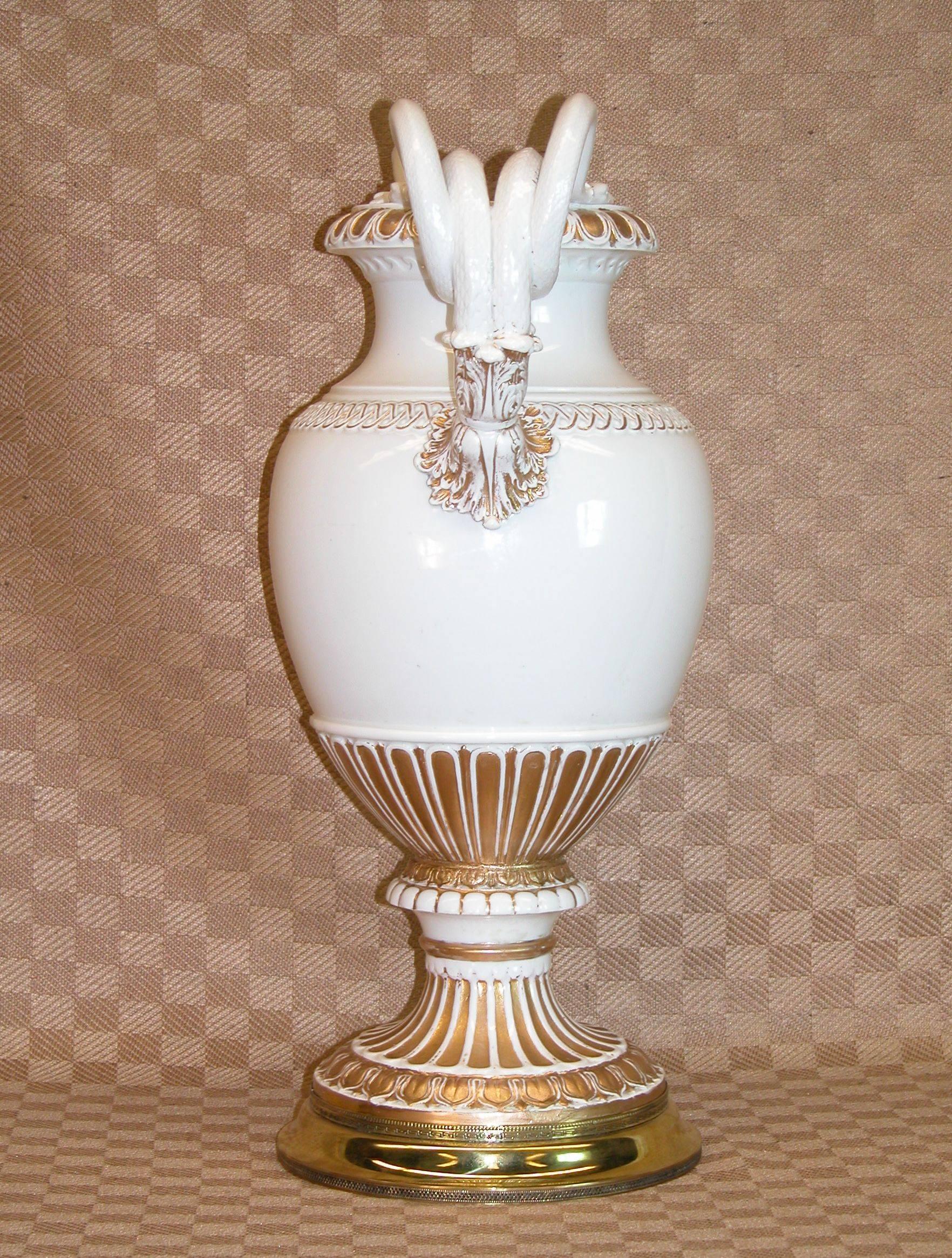 German Meissen Neoclassical Style Porcelain Vase, circa 1870 For Sale
