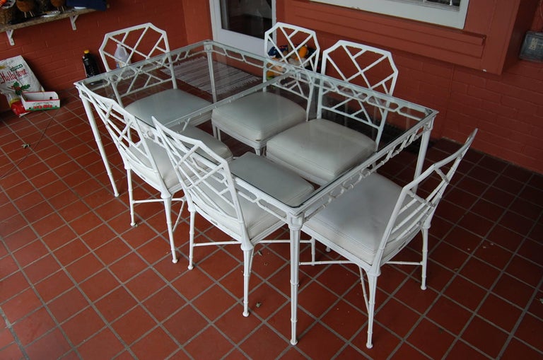 Brown Jordan "Calcutta" Aluminum Rectangular Table with Six Side Chairs