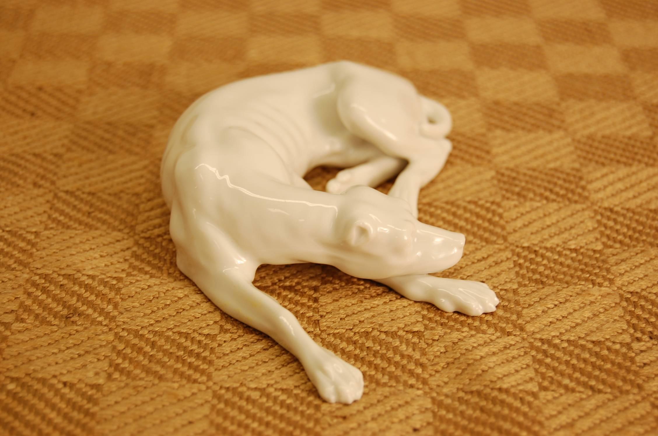 German Blanc de Chine Figure of a Greyhound Possibly Nymphenberg, circa 1930s For Sale