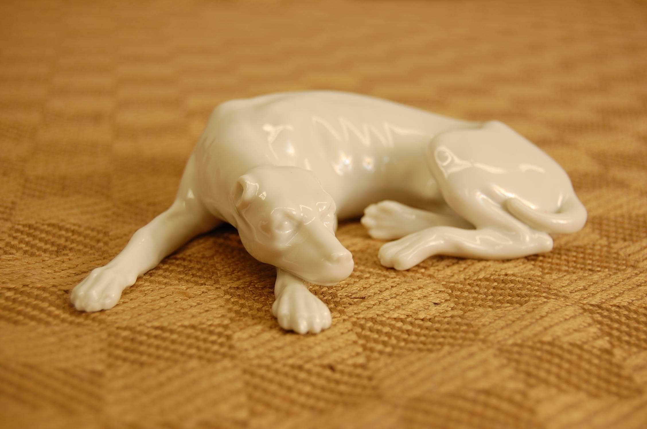 Blanc de Chine Figure of a Greyhound Possibly Nymphenberg, circa 1930s For Sale 1