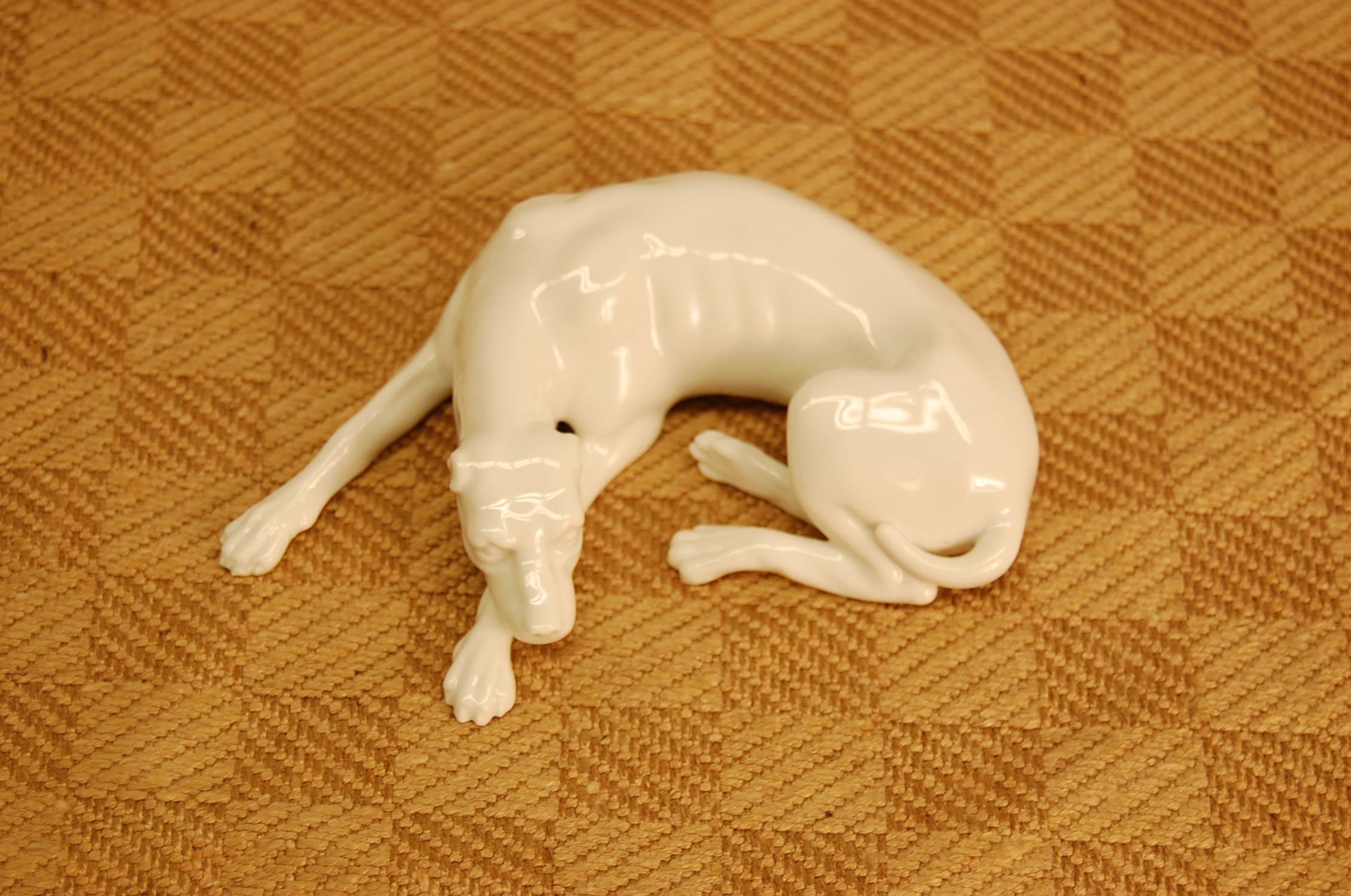 Blanc de Chine Figure of a Greyhound Possibly Nymphenberg, circa 1930s For Sale 2
