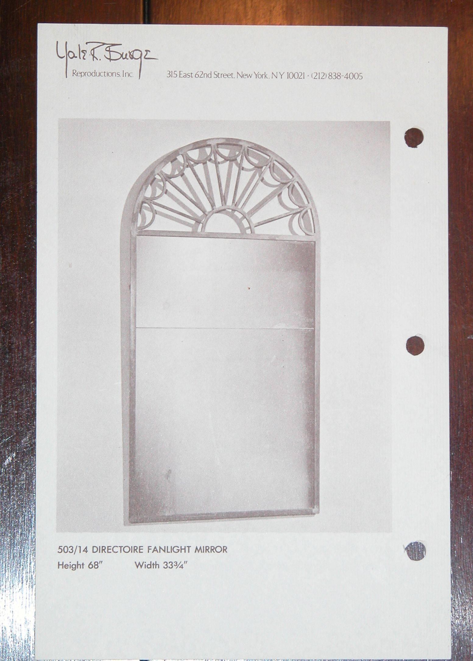 American Original Yale R. Burge Wall Hung Iron Fanlight Style Mirror, 1983