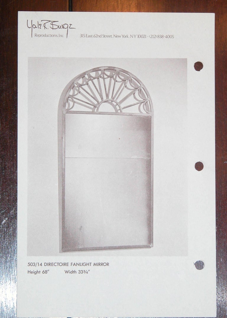 Original Yale R. Burge Wall Hung Iron Fanlight Style Mirror, 1983 at
