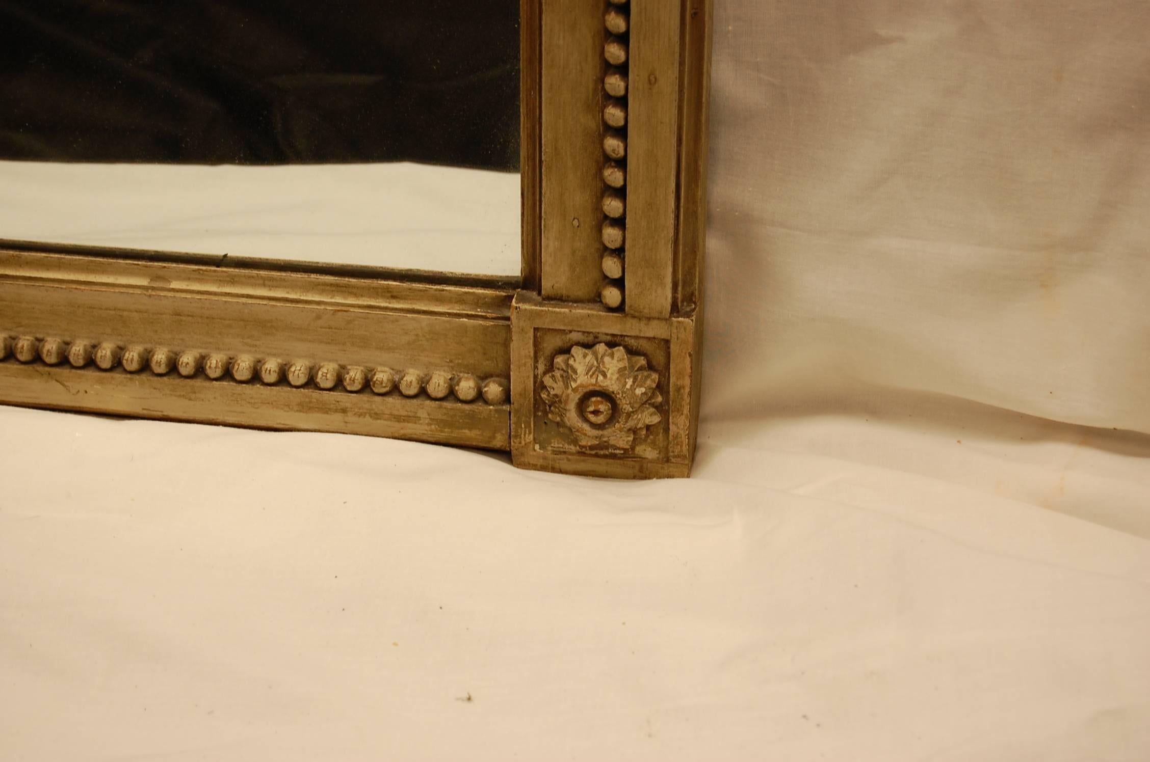 19th Century French Carved Mirror in Original Polychromed Finish In Excellent Condition In Pittsburgh, PA